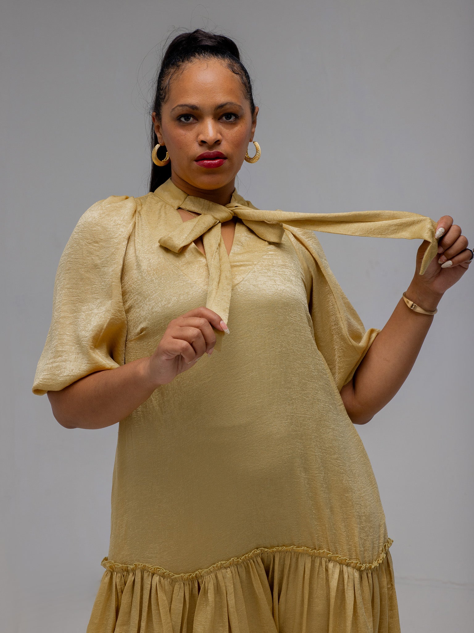 Lime/Gold Maxi Nolan Dress FR1108