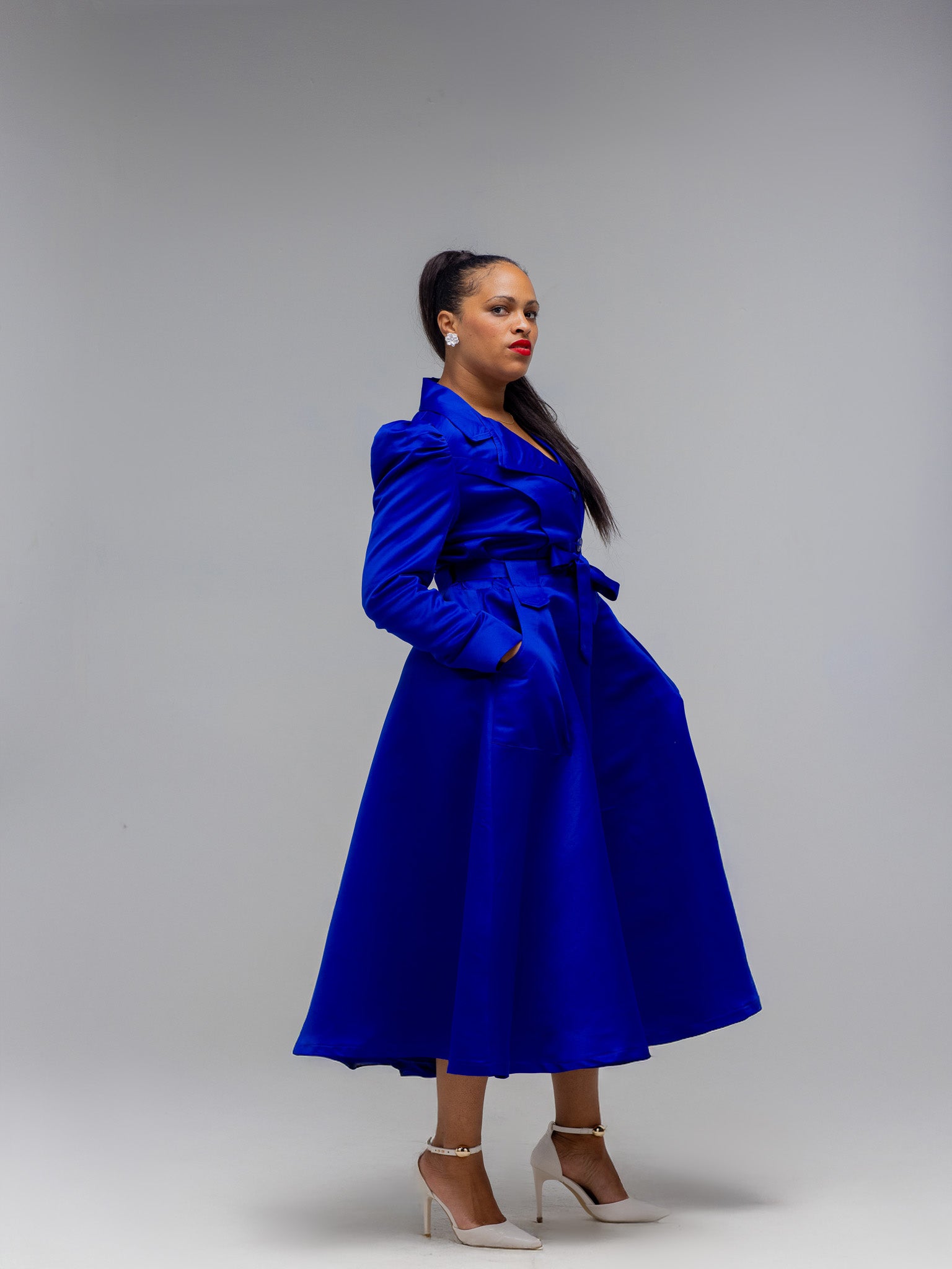 Blue Princess Coat Dress FR1142