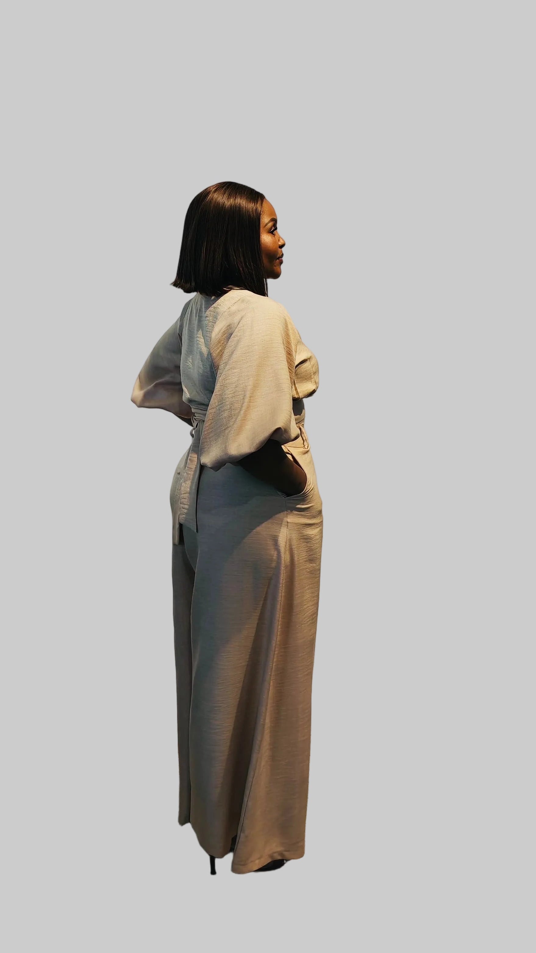 Taupe Flared Pants FR1128
