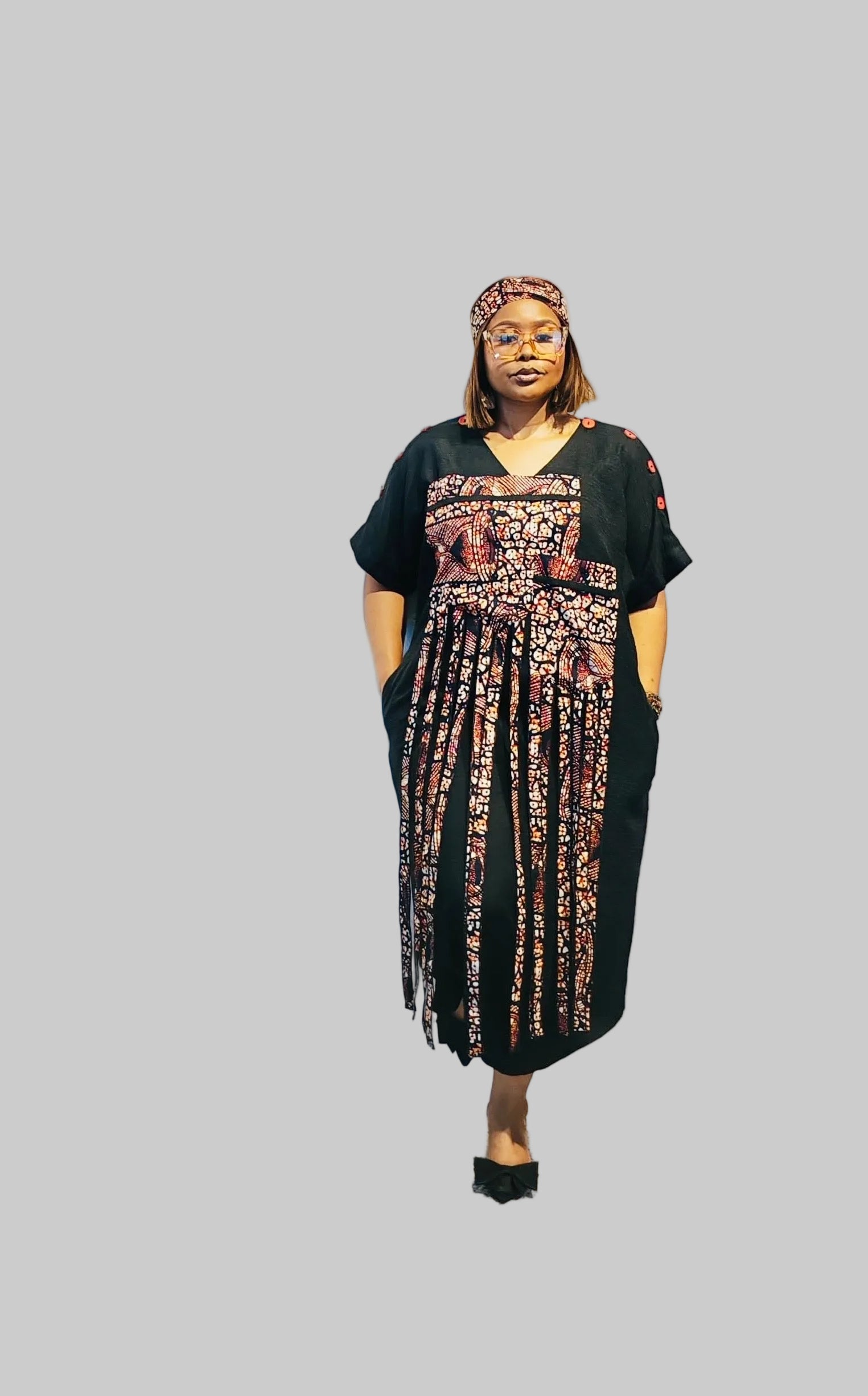 FR1130 SET OF AFRICAN INSPIRED JUMPER AND TURBAN