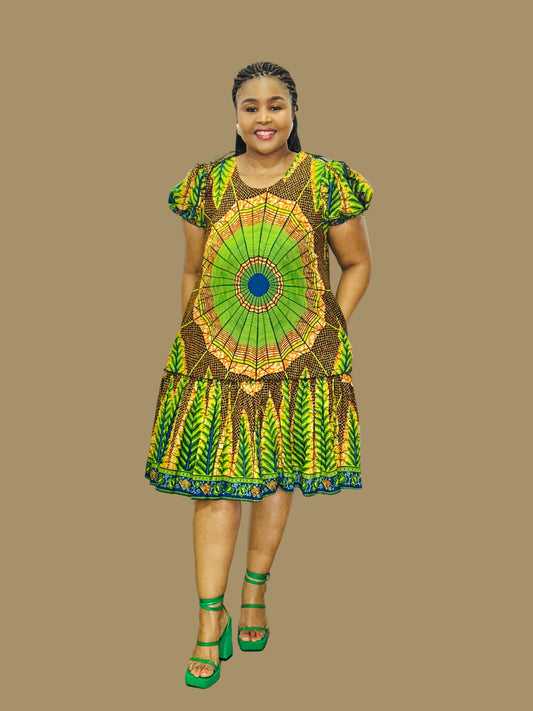 FRA88 MULTICOLOR SPIDER WEB DRESS