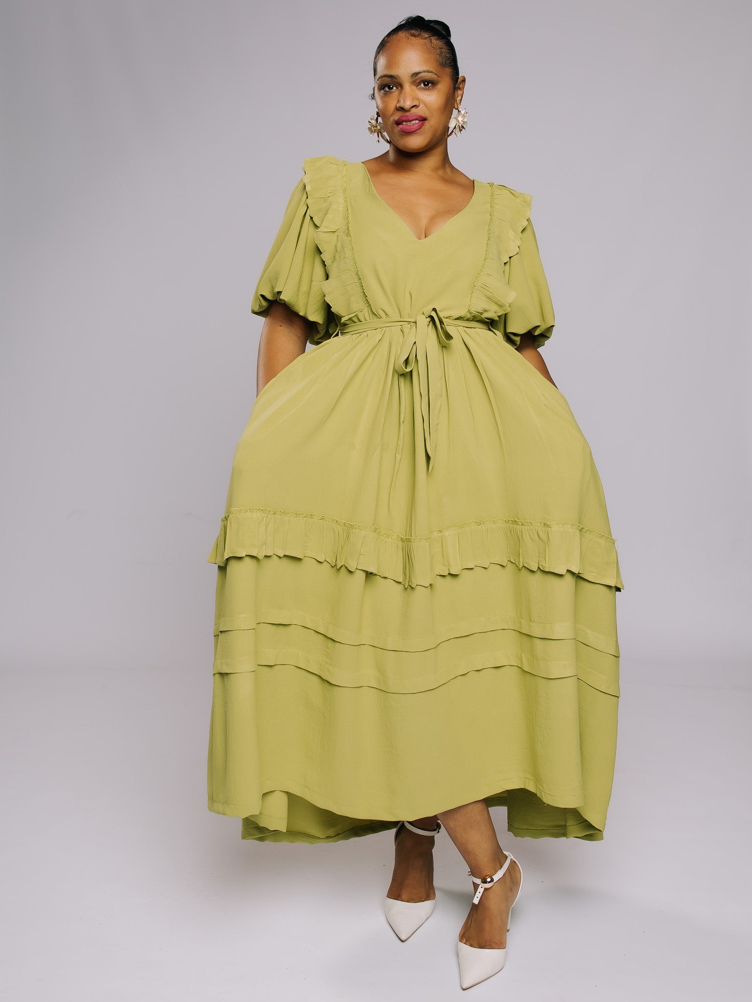 FR1071 LIME NYOTA DRESS