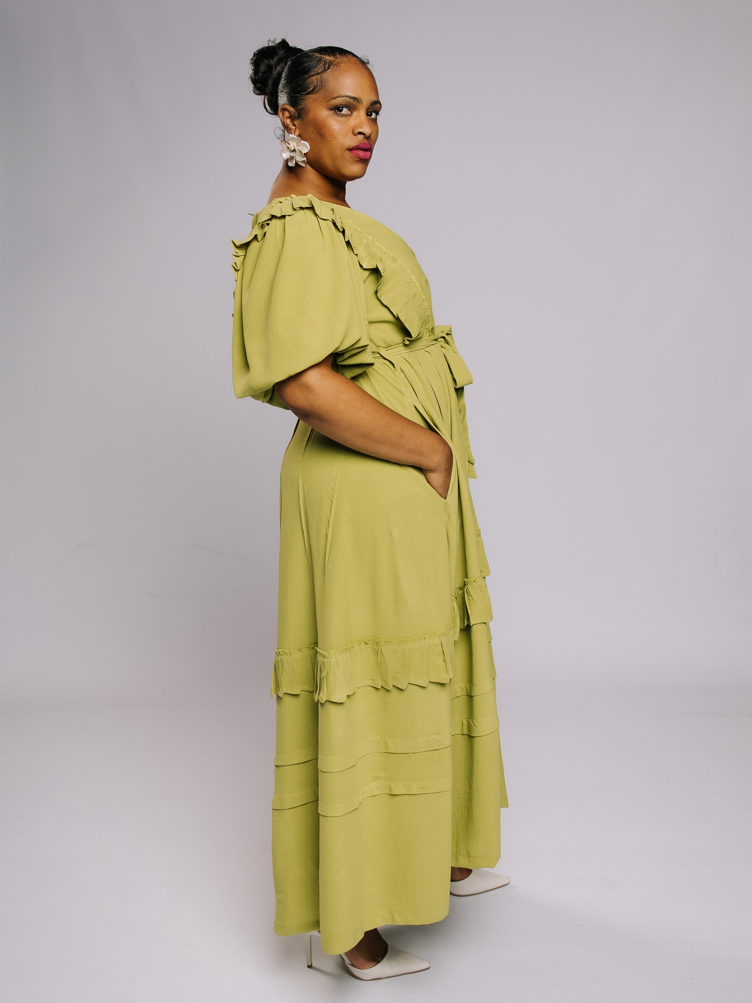 FR1071 LIME NYOTA DRESS