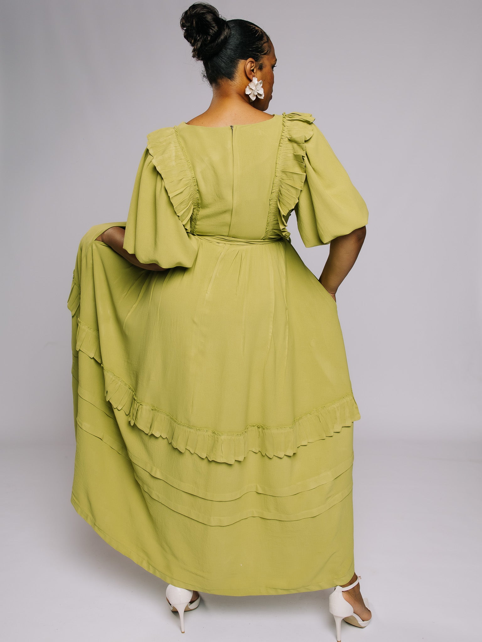 FR1071 LIME NYOTA DRESS