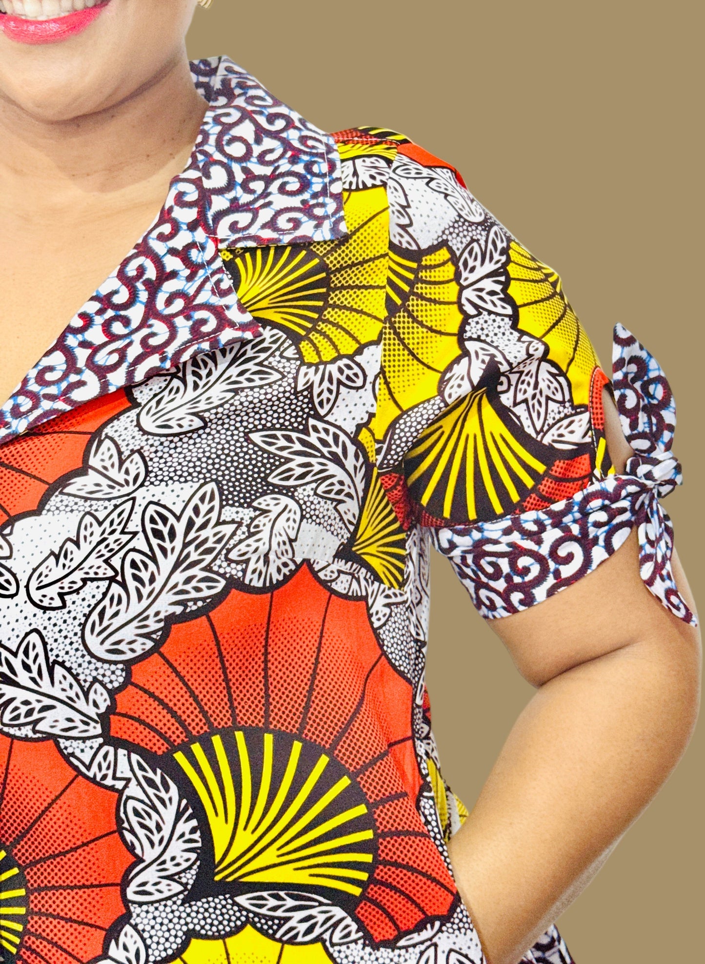 FRA86 BLACK/WHITE/RED/YELLOW BINTI DRESS