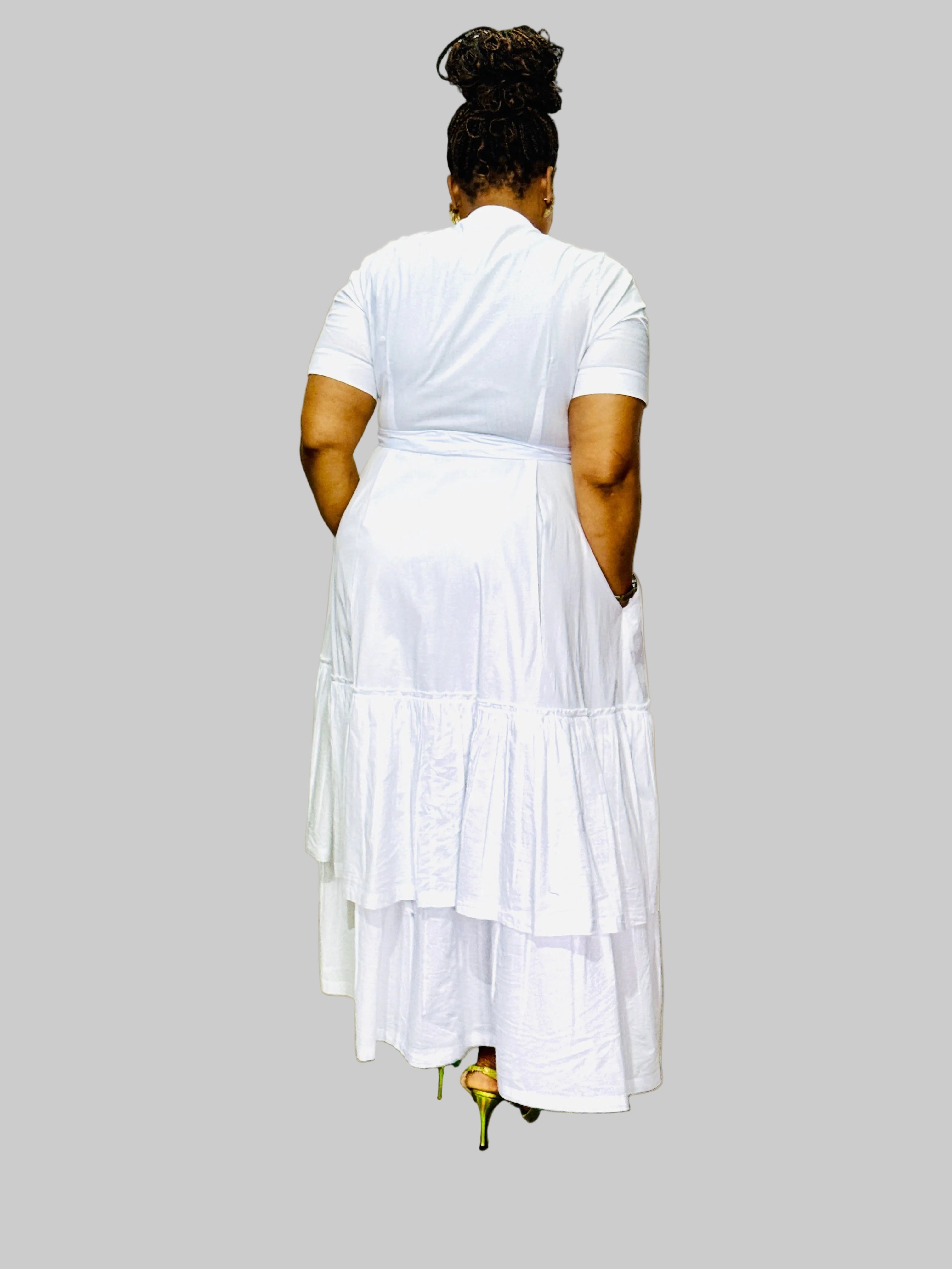 FR1081 WHITE MOMO DRESS