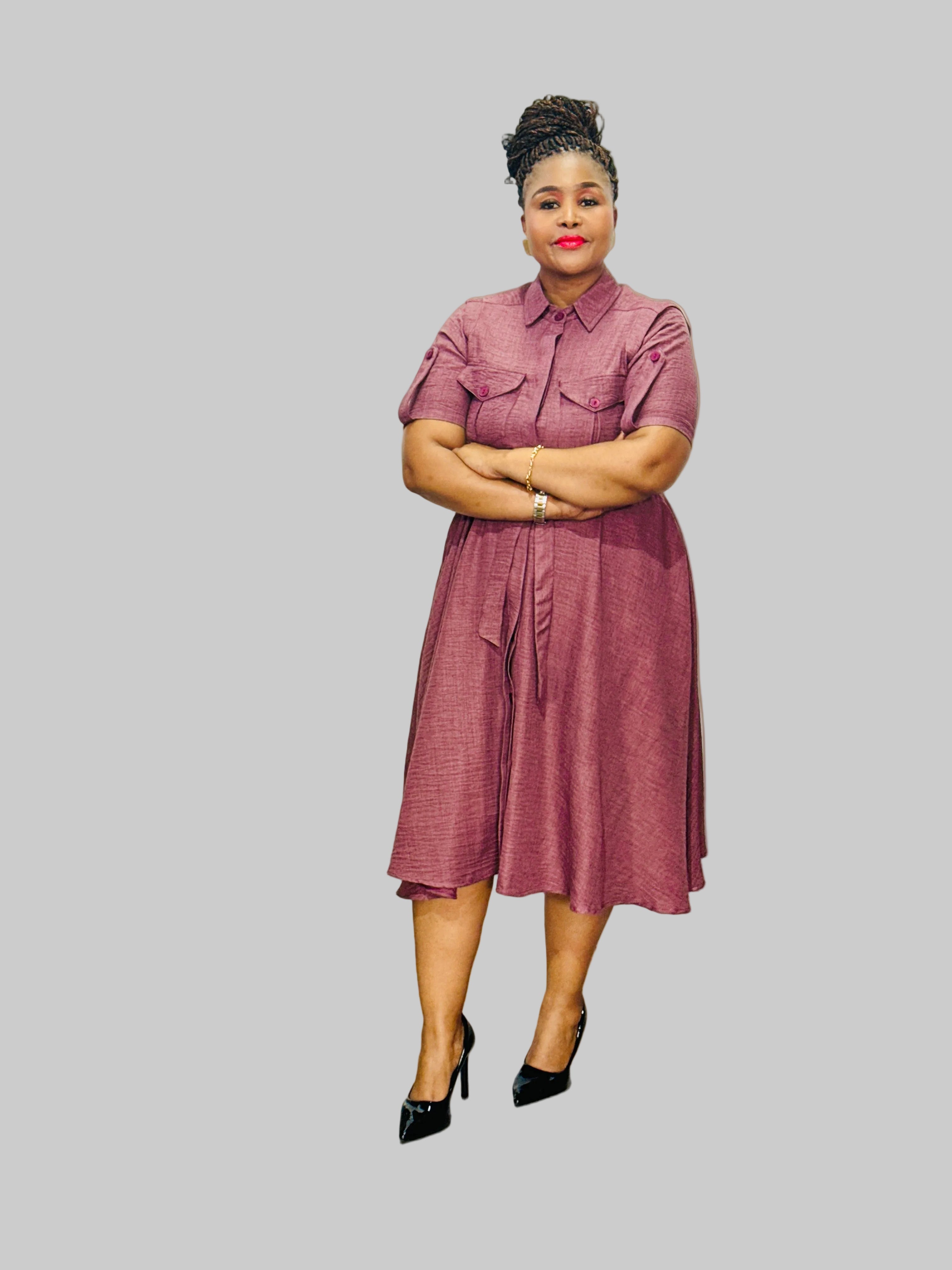 FR1082 WINE SCOUT SHIRT DRESS