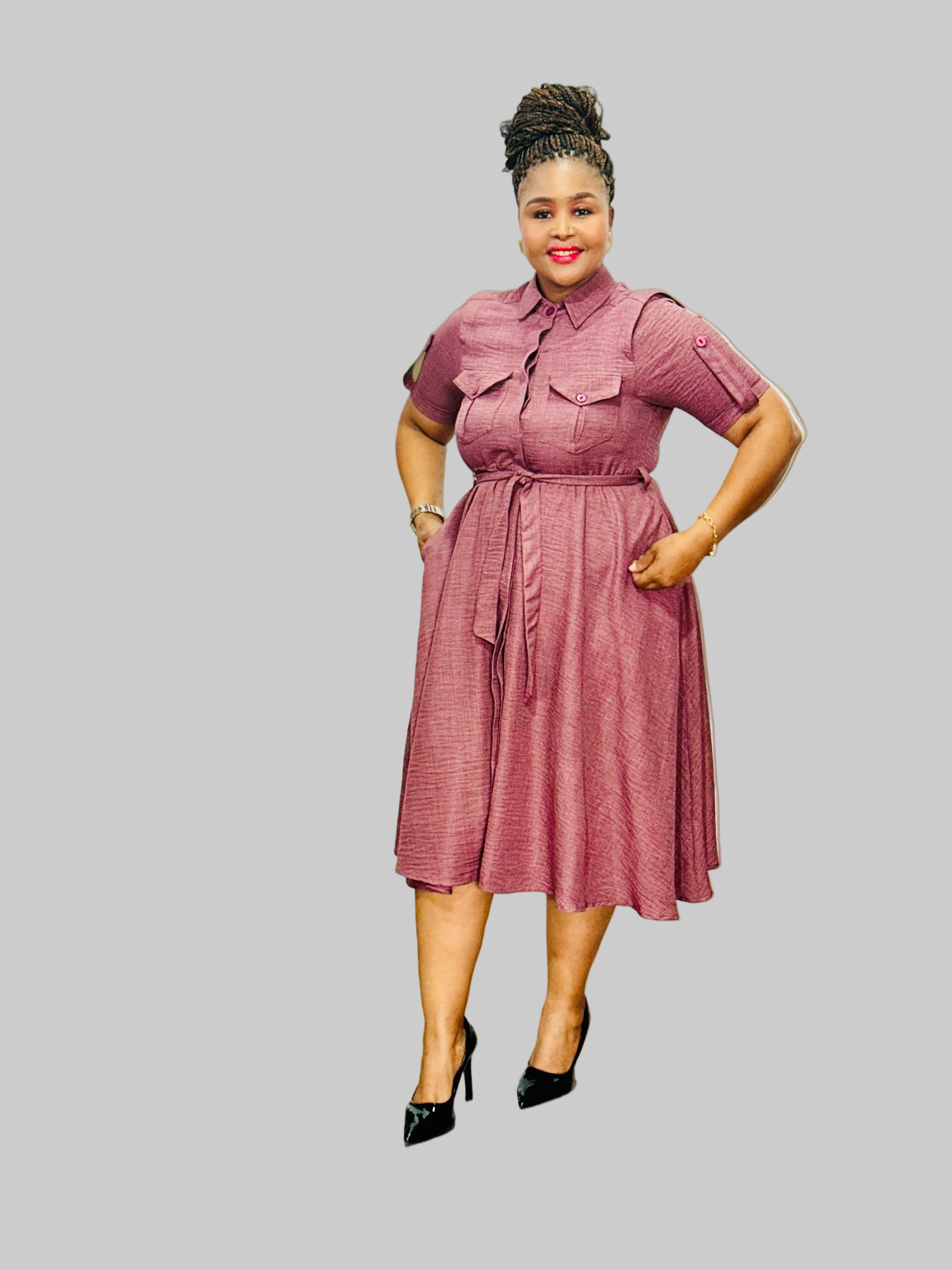 FR1082 WINE SCOUT SHIRT DRESS