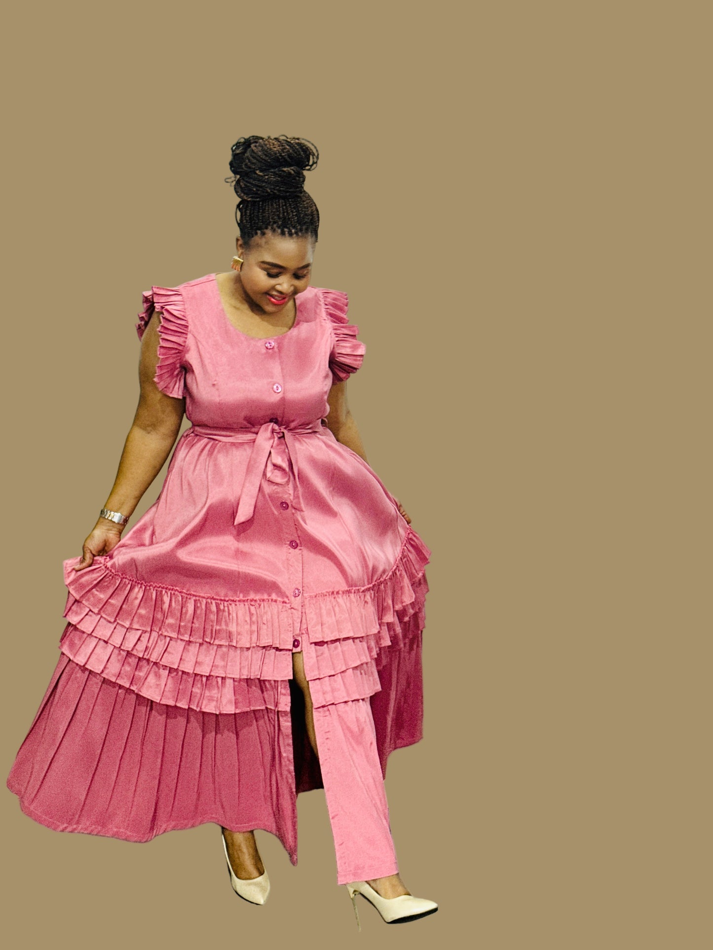 FR1078 PINK THULI DRESS