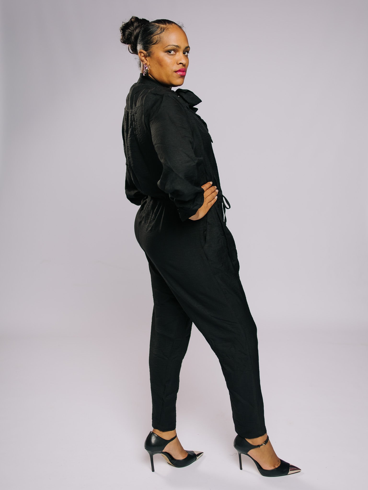 Black Long Sleeved Jumpsuit FR1160