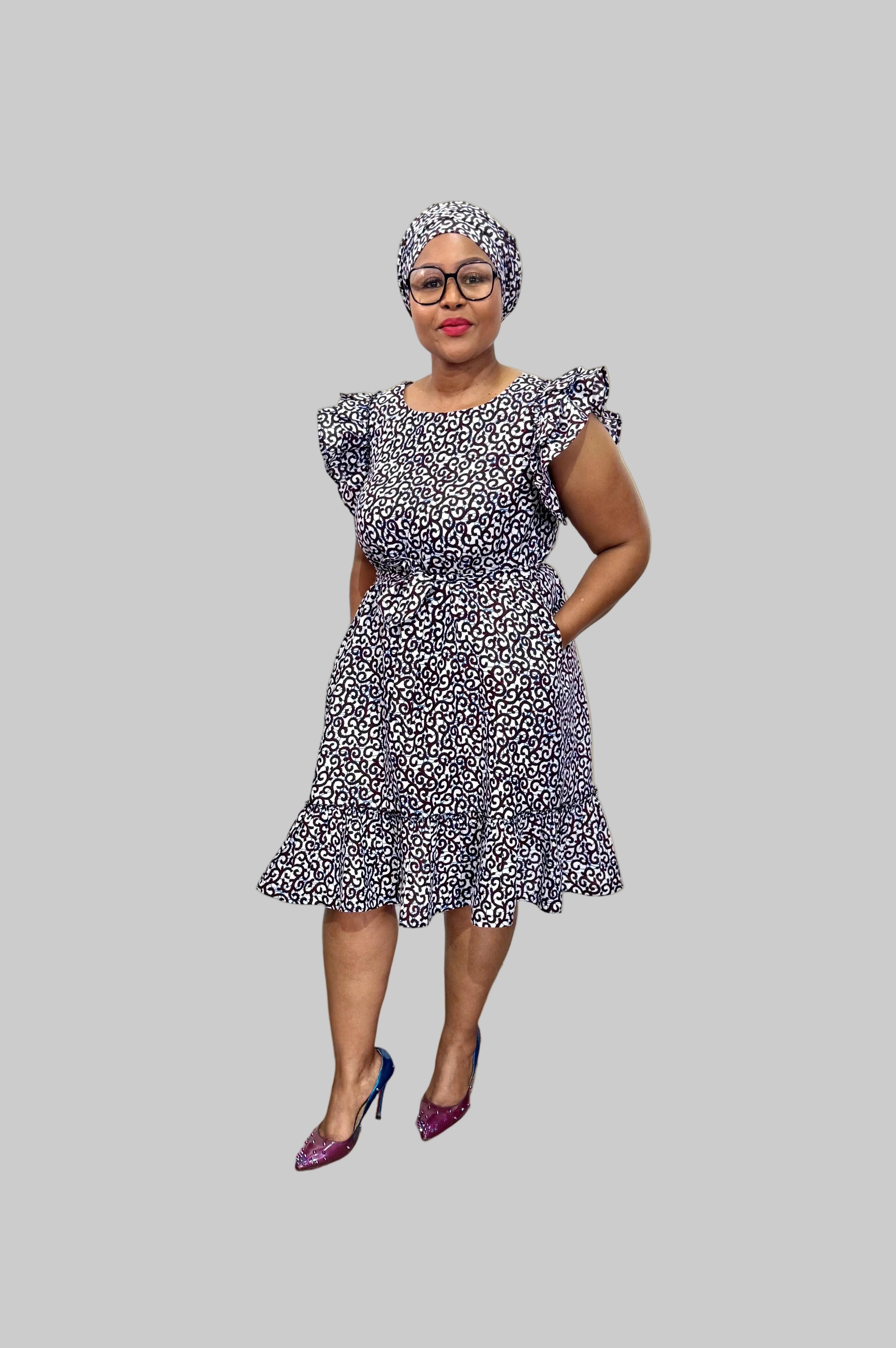 FRA91 BLACK/WHITE NOMALI DRESS