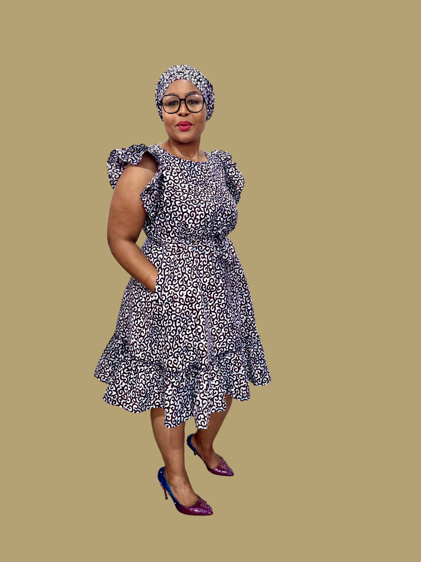 FRA91 BLACK/WHITE NOMALI DRESS