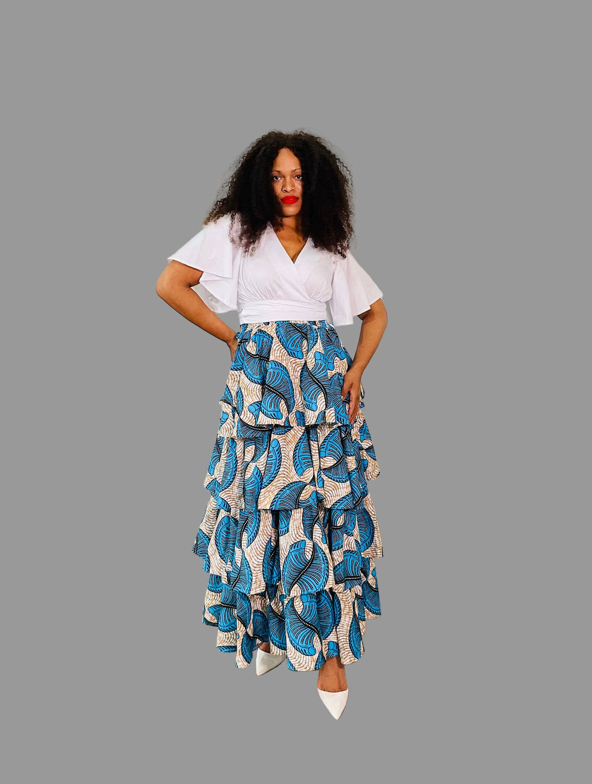 Blue/White Layered Skirt FRA105