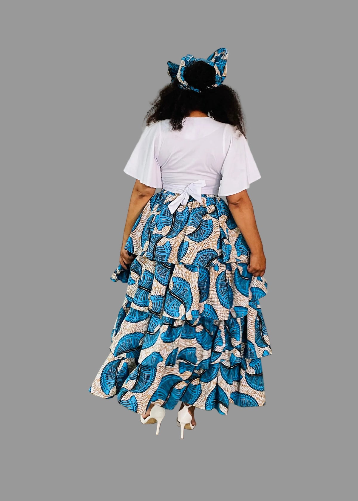Blue/White Layered Skirt FRA105