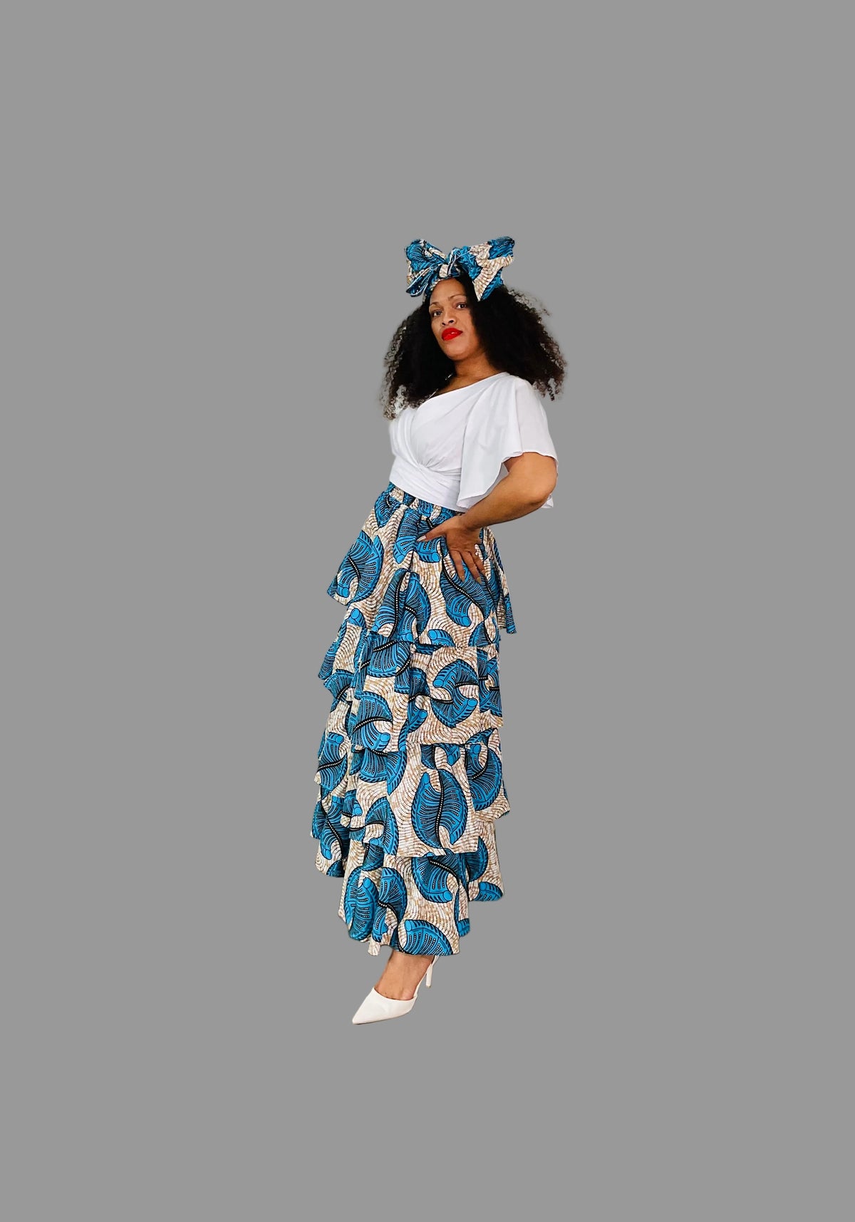 Blue/White Layered Skirt FRA105