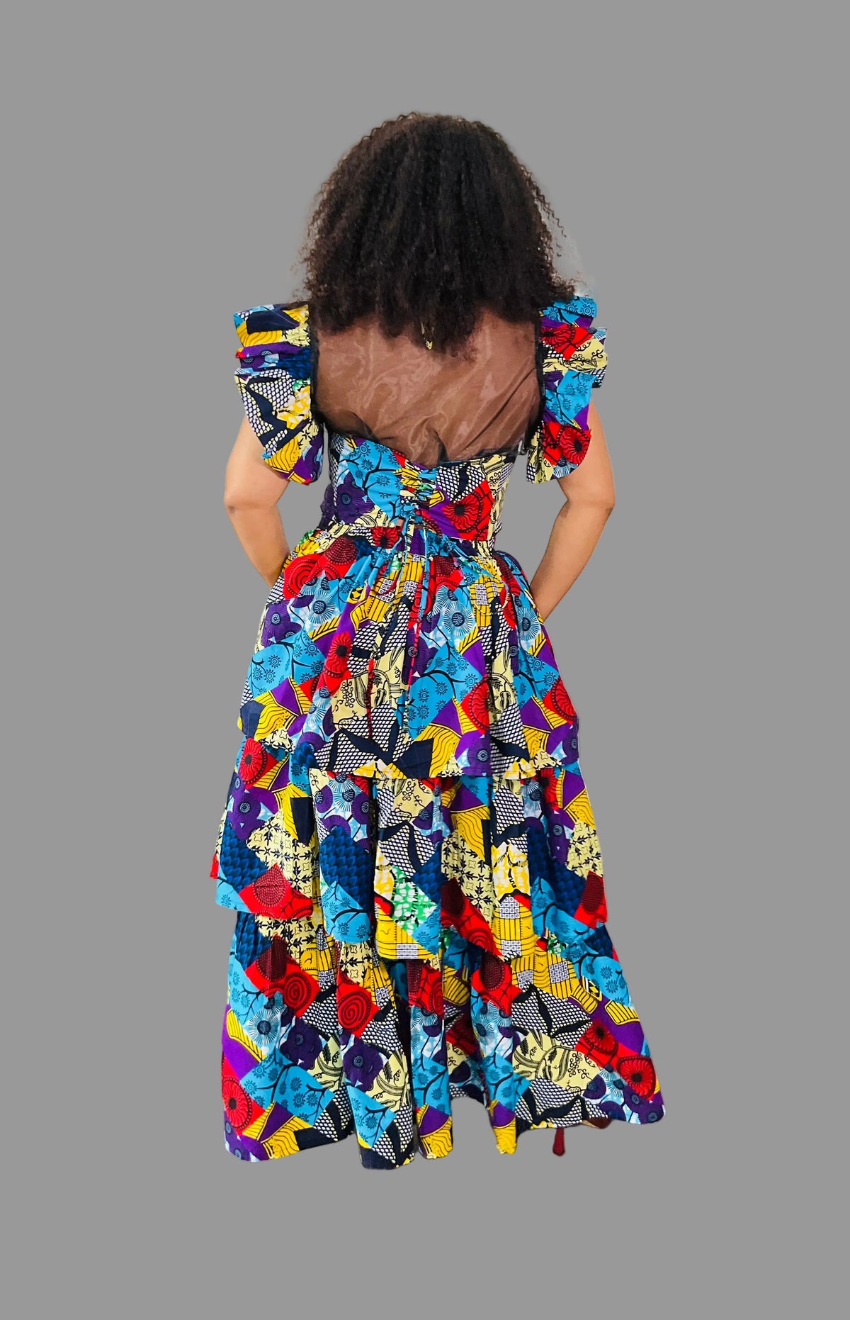 Set of Multicolor Bustier Layered Dress FRA106