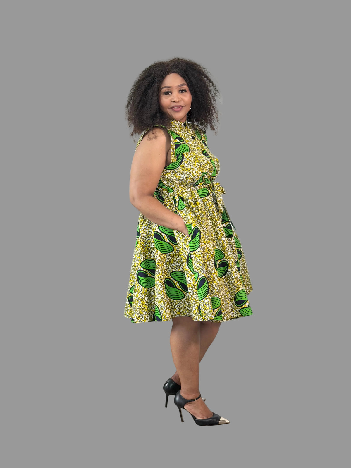 Lime/Green Yves Ankara Dress FRA113