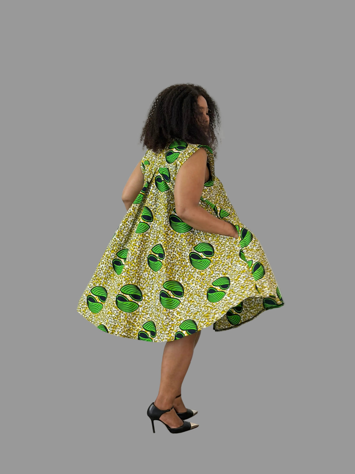 Lime/Green Yves Ankara Dress FRA113