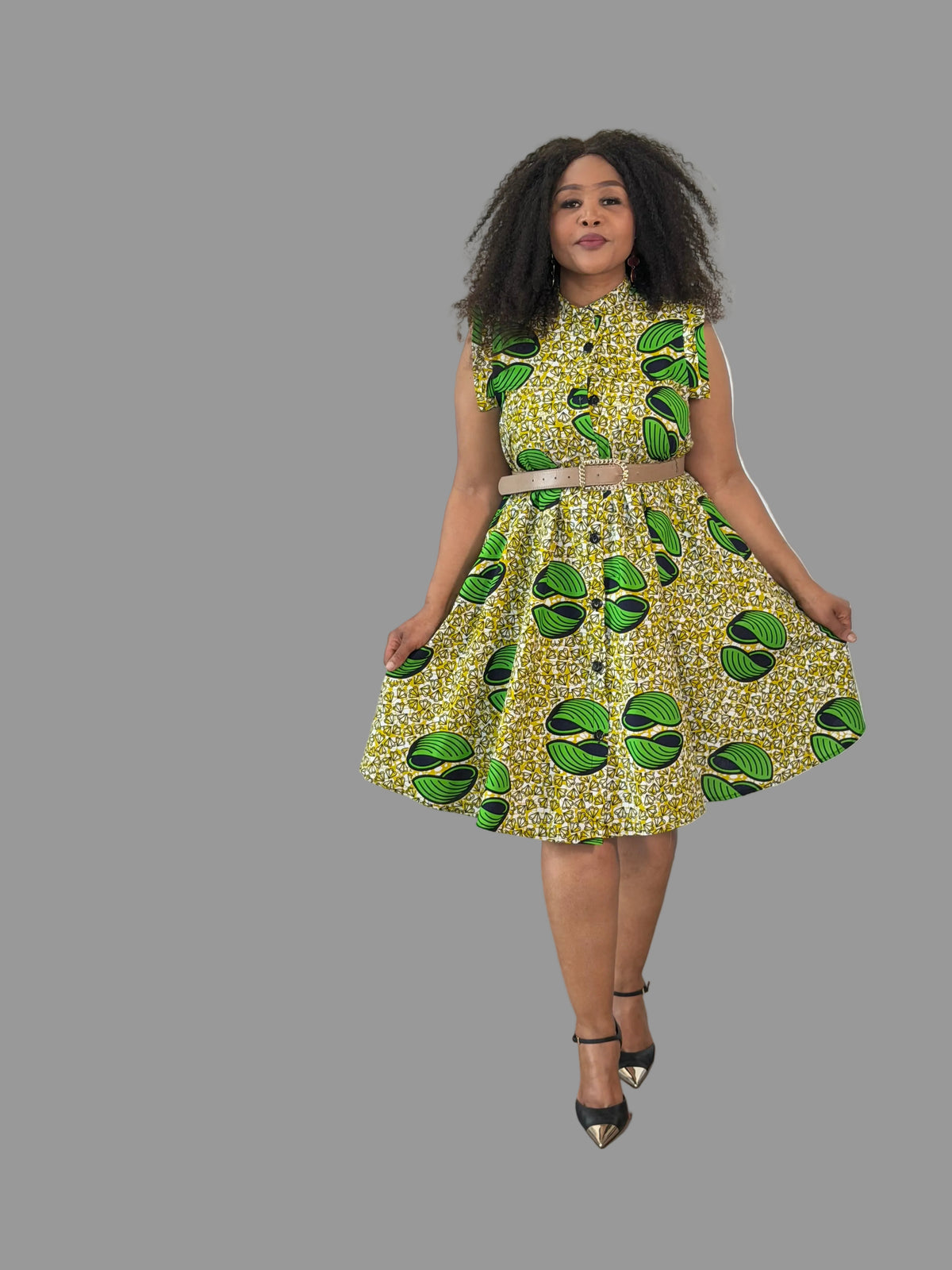 Lime/Green Yves Ankara Dress FRA113