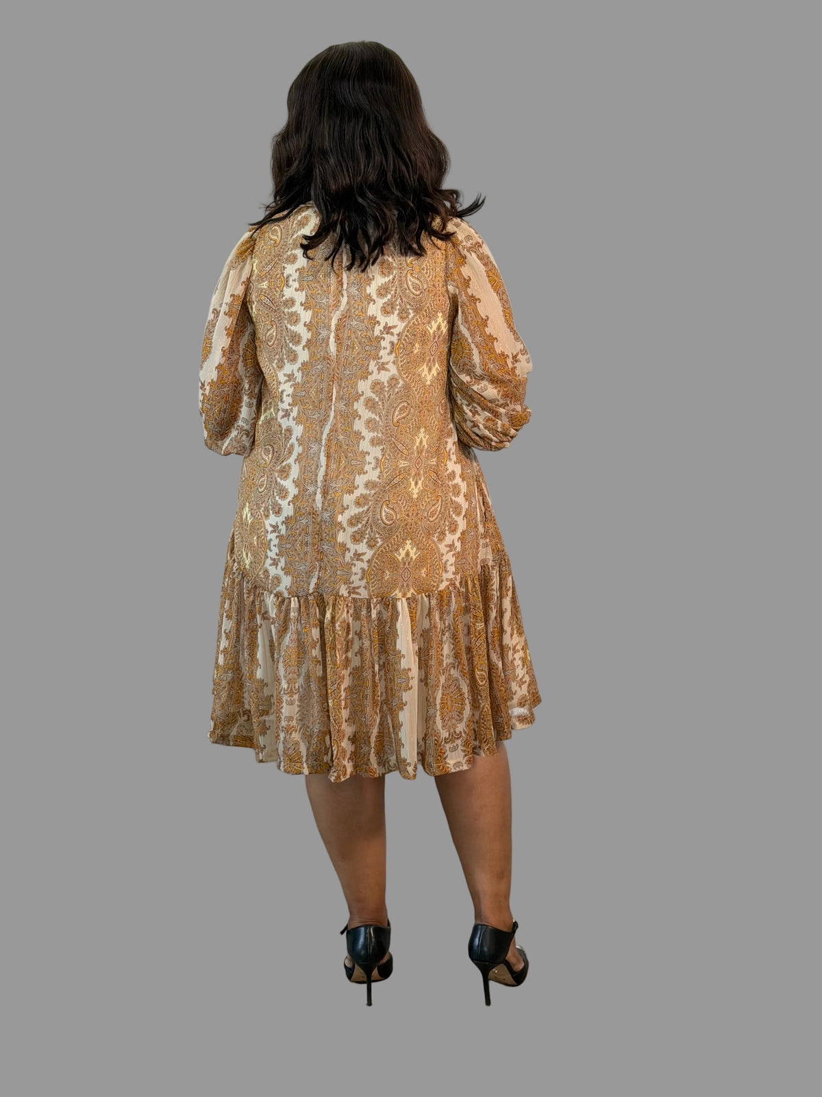 Cream/Gold parsley nolan midi dress FR1196