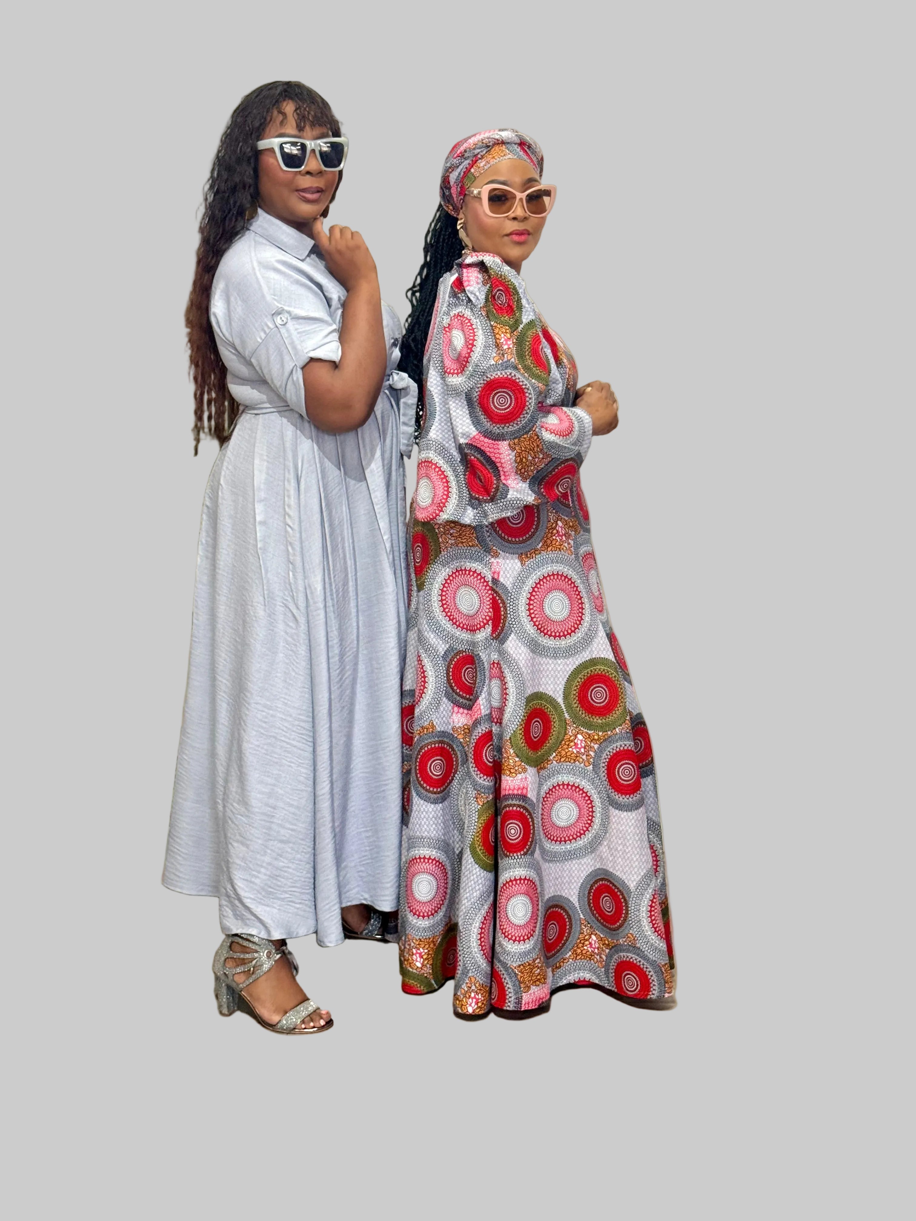 FRA94 GREY/RED JUA DRESS