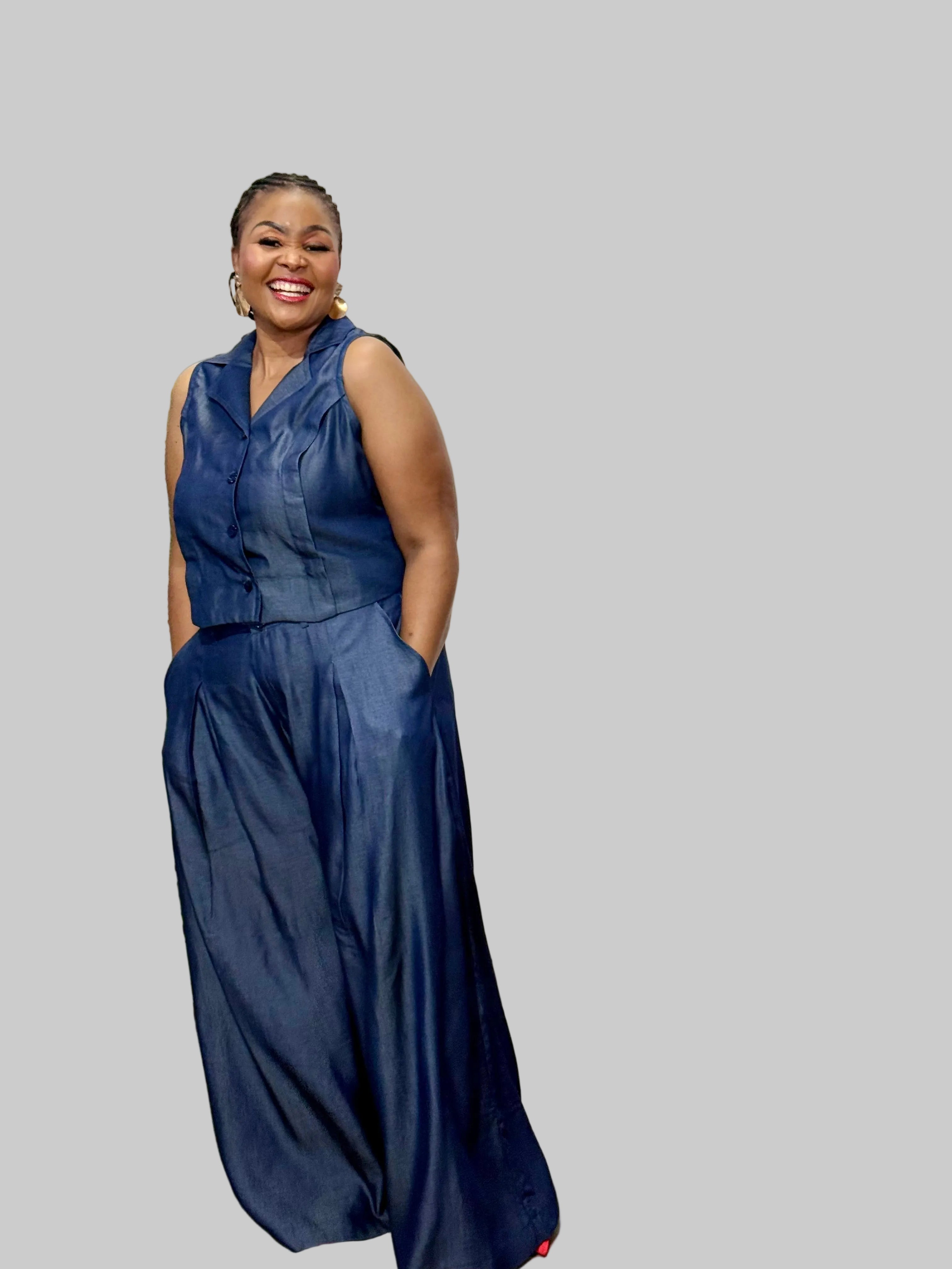 FR1098 BLUE TENCIL DENIM PANTS