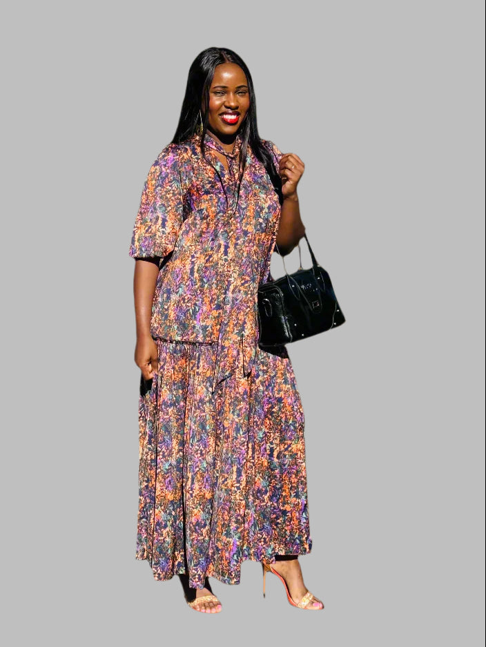 FR1038 MULTICOLOR MAXI NOLAN DRESS