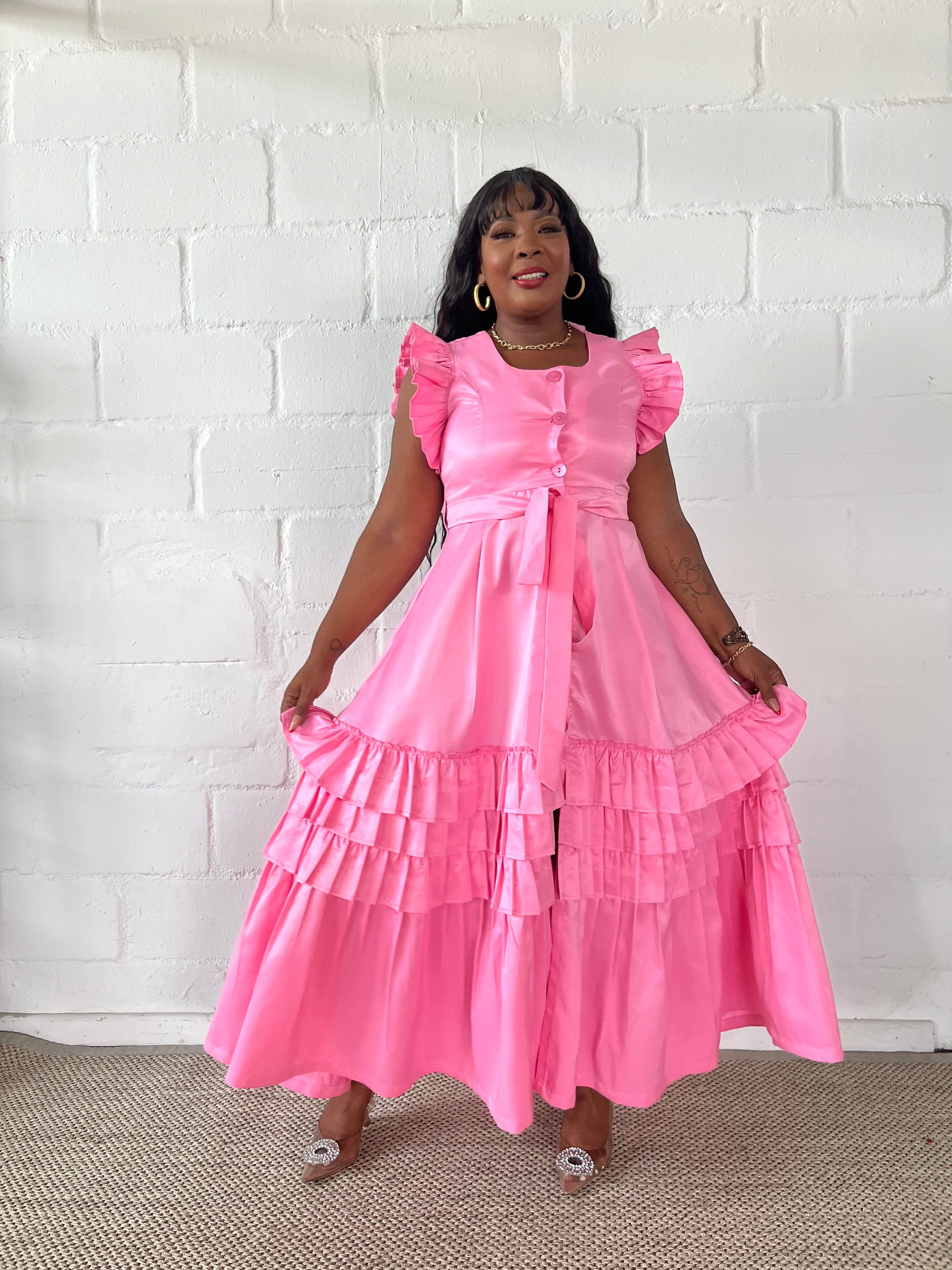 FR1097 PINK THULI DRESS