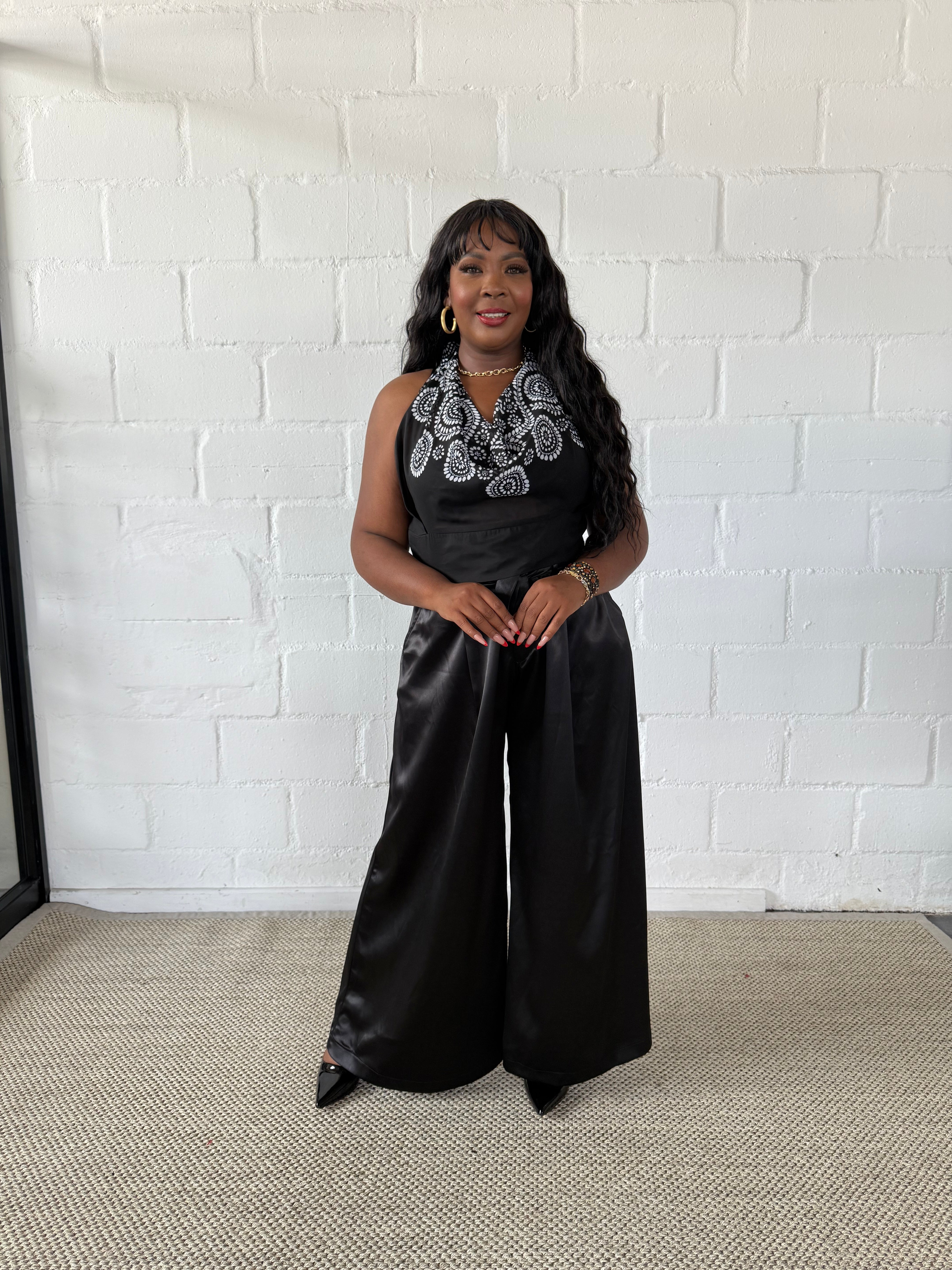 FR1101 BLACK MILANO WIDE LEG PANTS