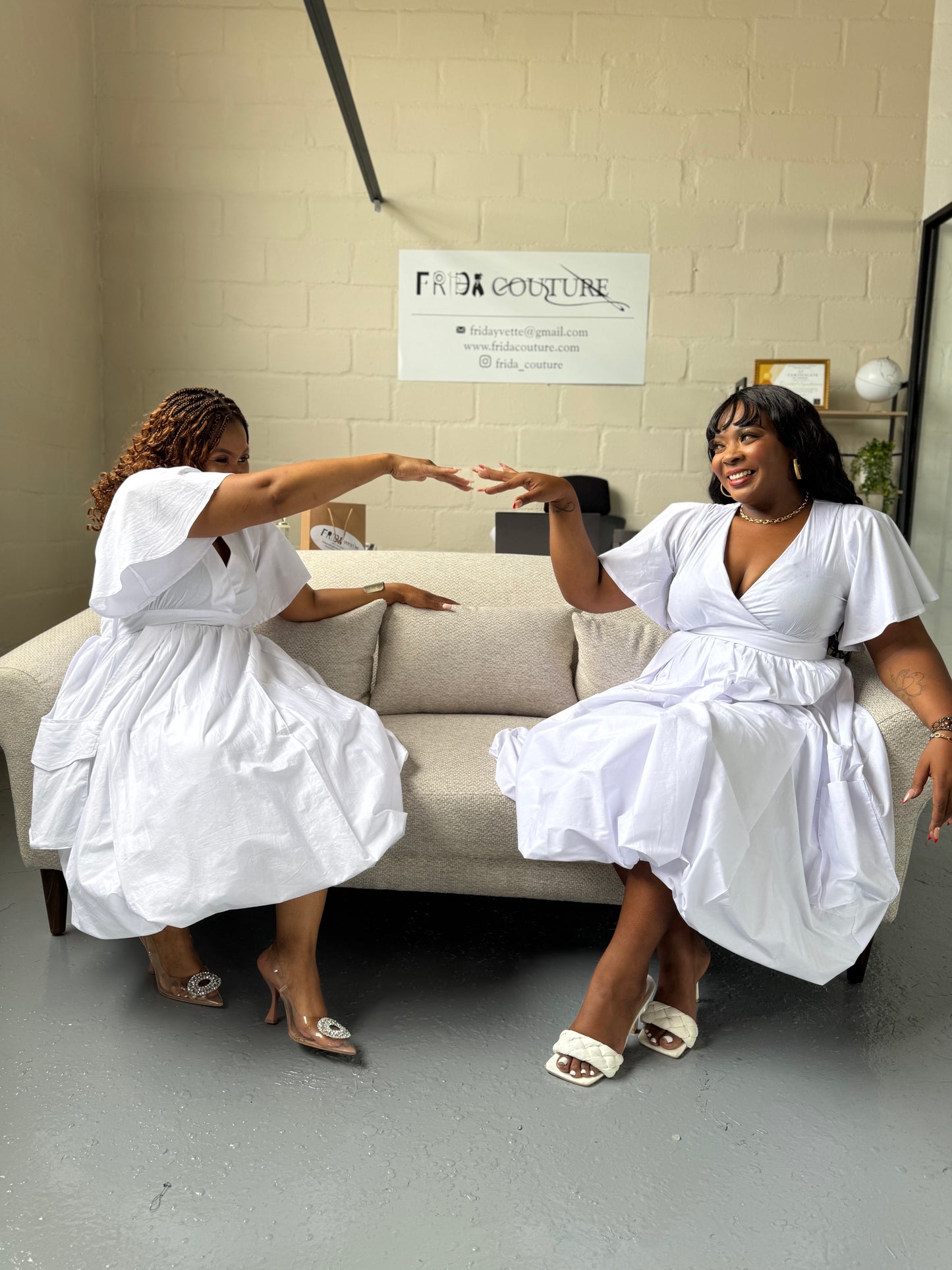 FR1106 WHITE BUBBLE DRESS