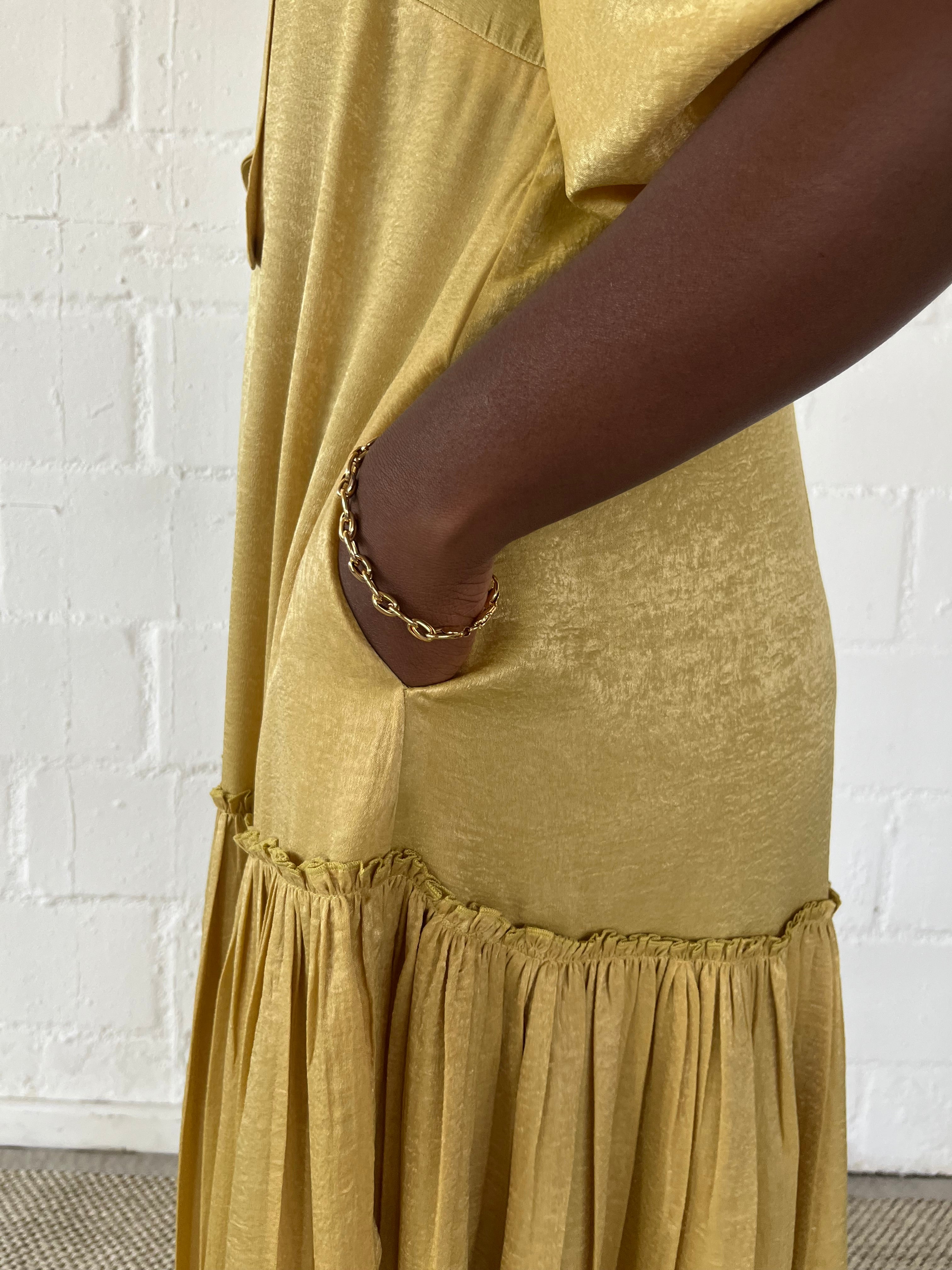 FR1108 LIME/GOLD MAXI NOLAN DRESS