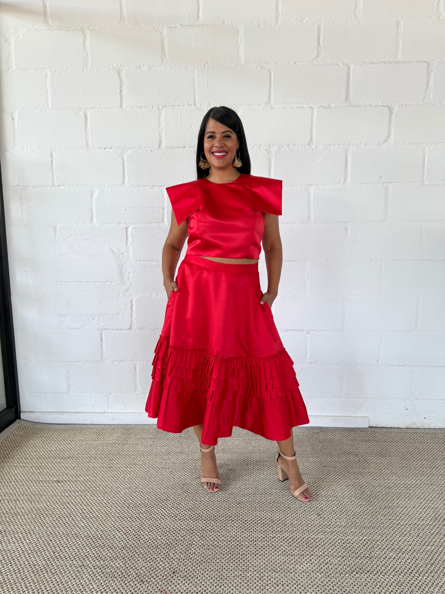 RED VALENTINE SKIRT - LOVE IN EVERY THREAD COLLECTION