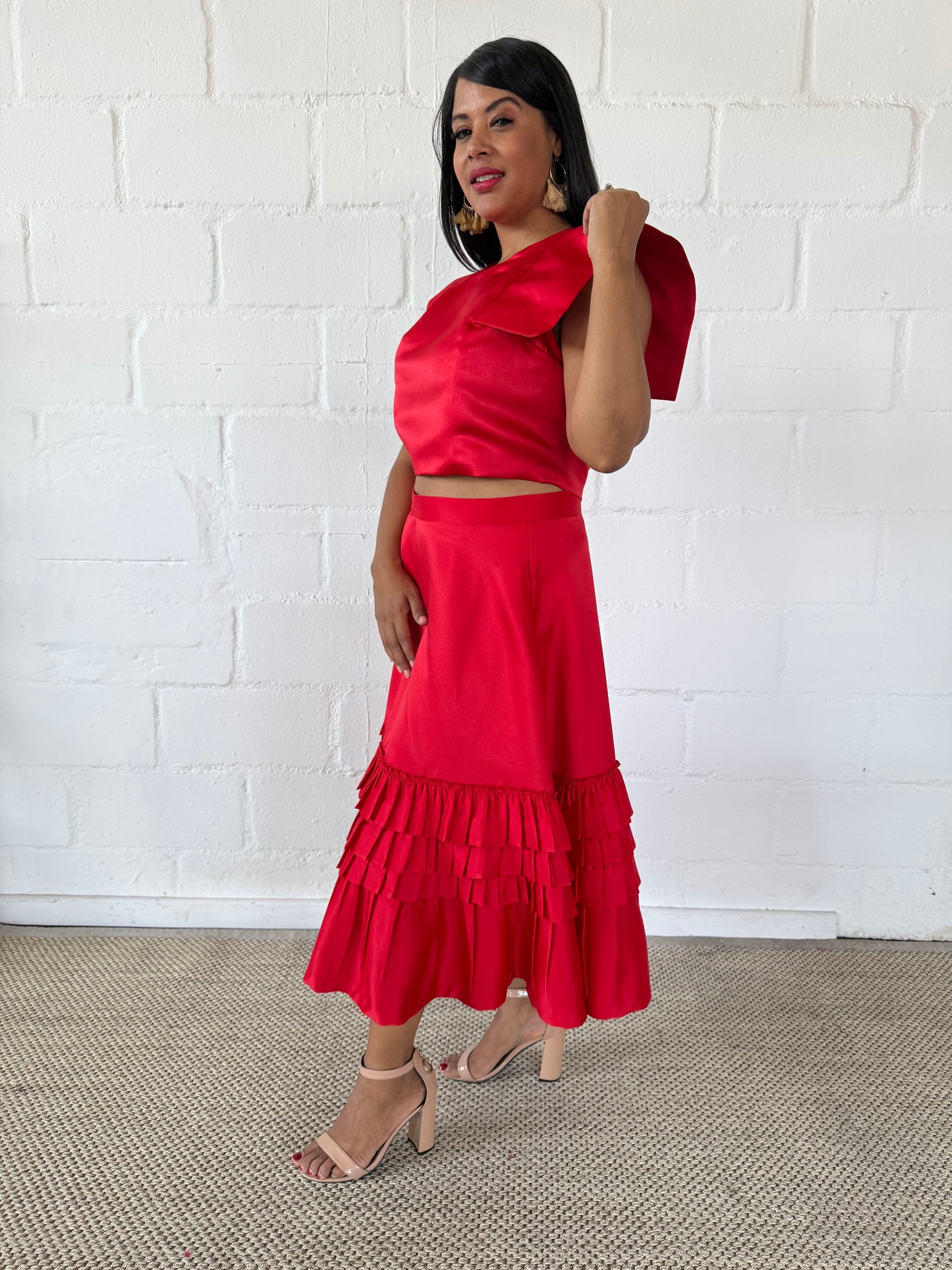 RED VALENTINE SKIRT - LOVE IN EVERY THREAD COLLECTION