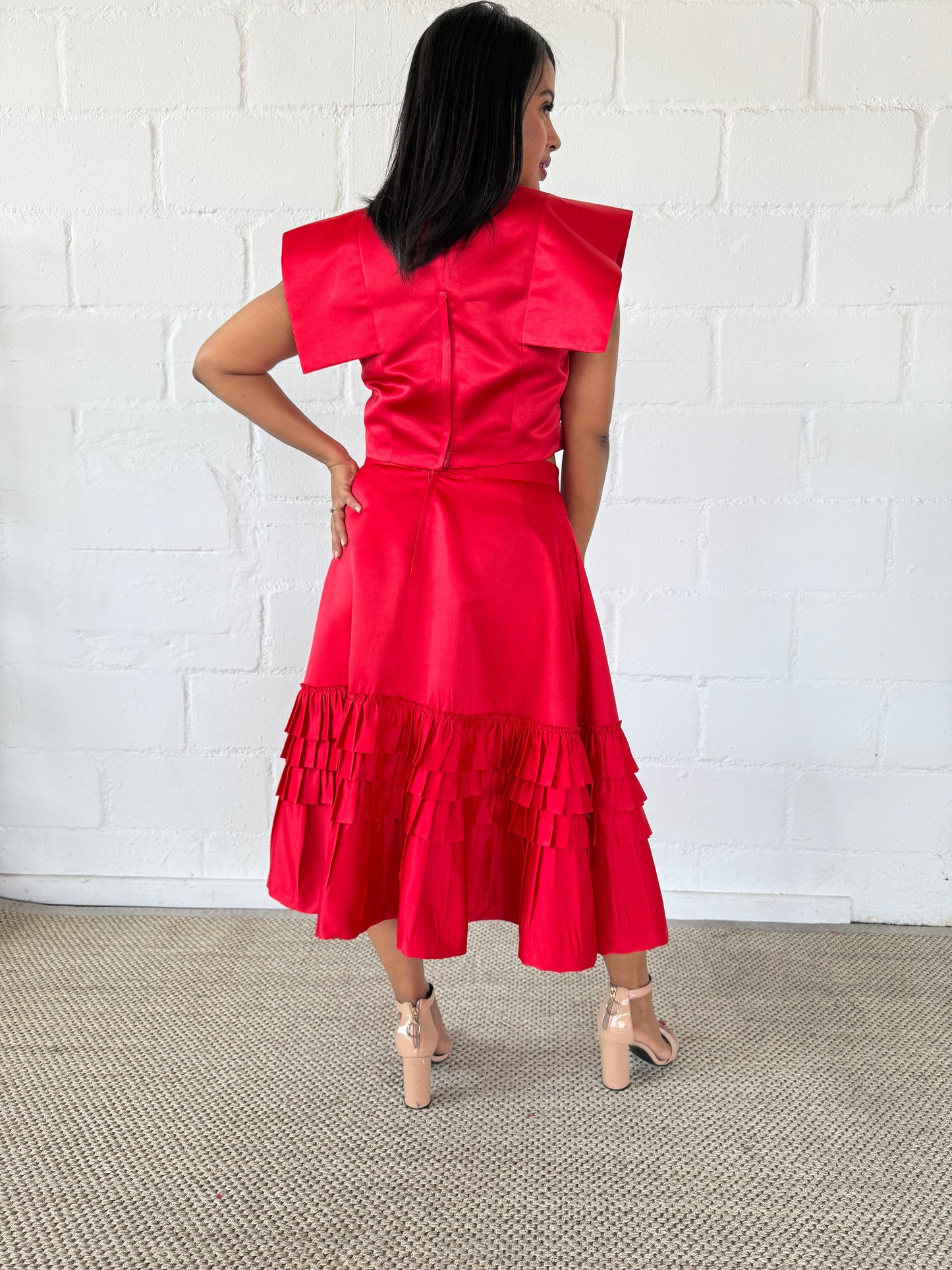 RED VALENTINE SKIRT - LOVE IN EVERY THREAD COLLECTION