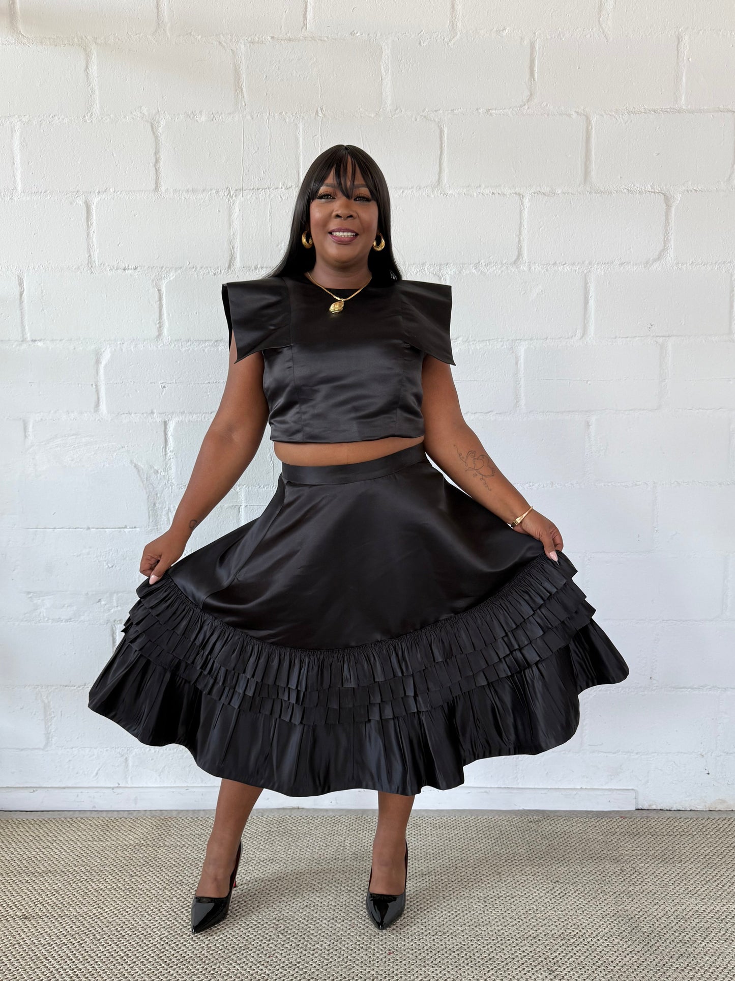 BLACK VALENTINE SKIRT - LOVE IN EVERY THREAD COLLECTION