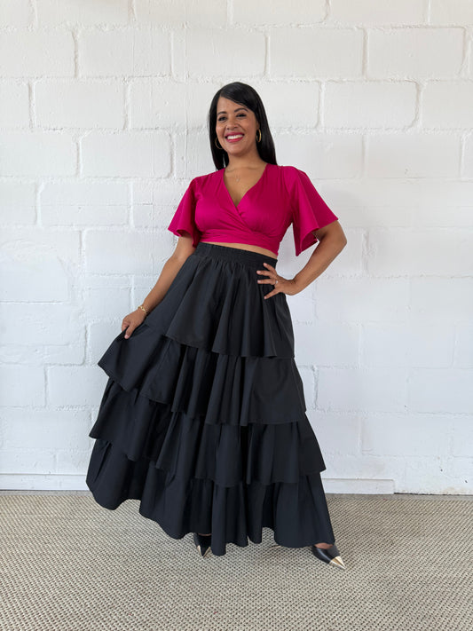 BLACK LAYERED SKIRT - LOVE IN EVERY THREAD COLLECTION