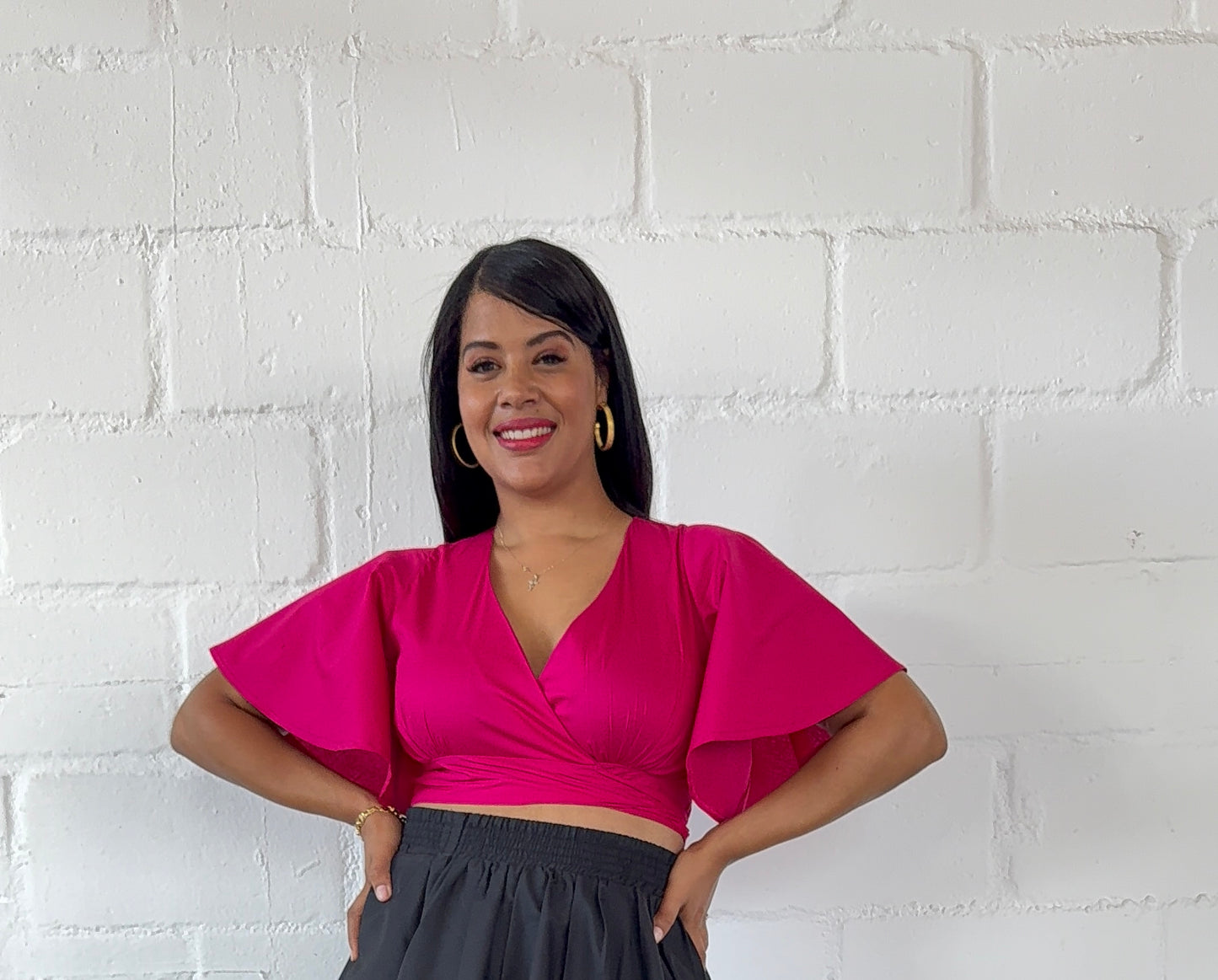 PINK CROSSOVER WRAPPED TOP - LOVE IN EVERY THREAD COLLECTION