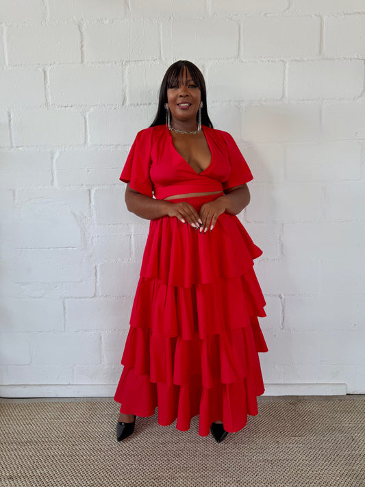 RED CROSSOVER TOP - LOVE IN EVERY THREAD