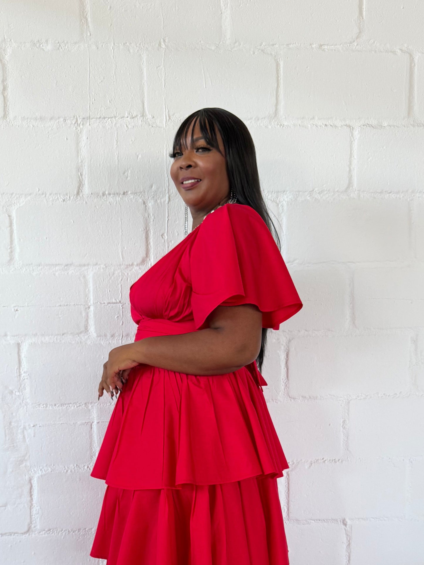 RED CROSSOVER TOP - LOVE IN EVERY THREAD