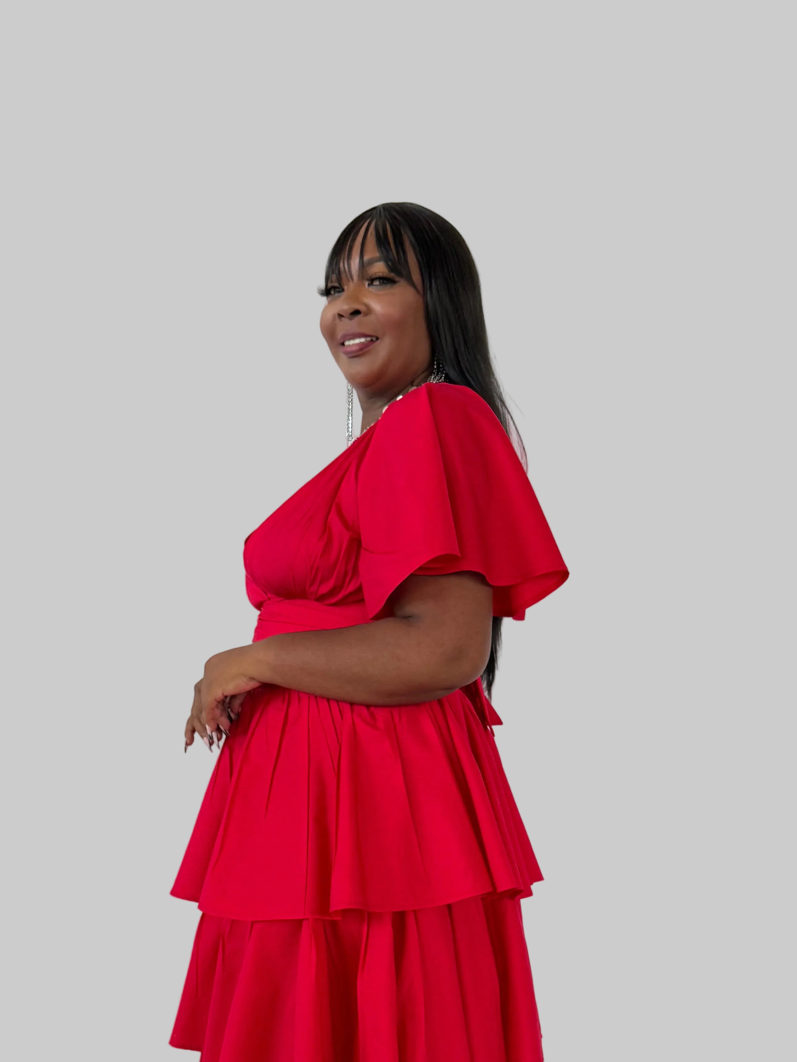 FR1123 RED CROSSOVER TOP