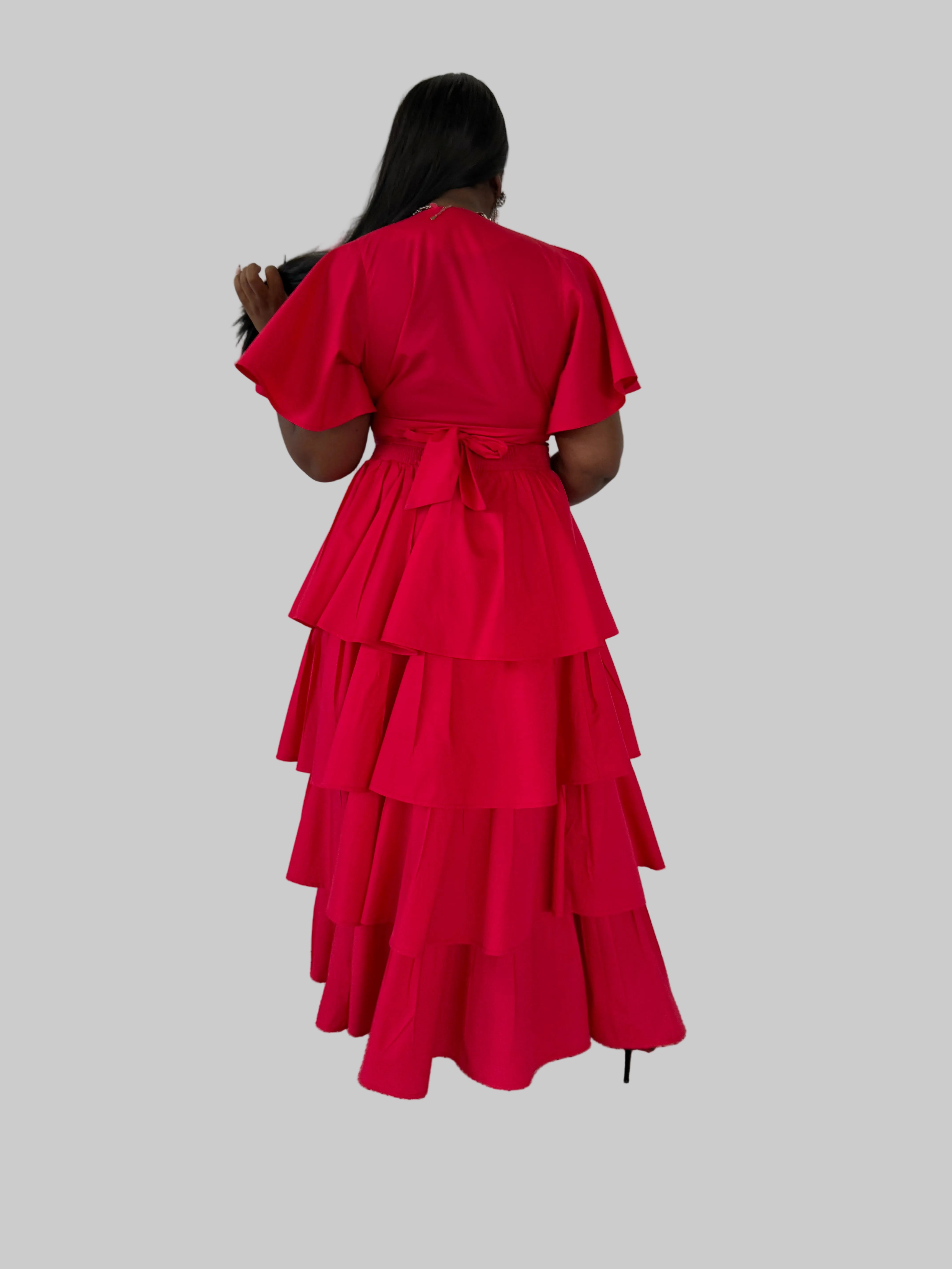 FR1123 RED CROSSOVER TOP