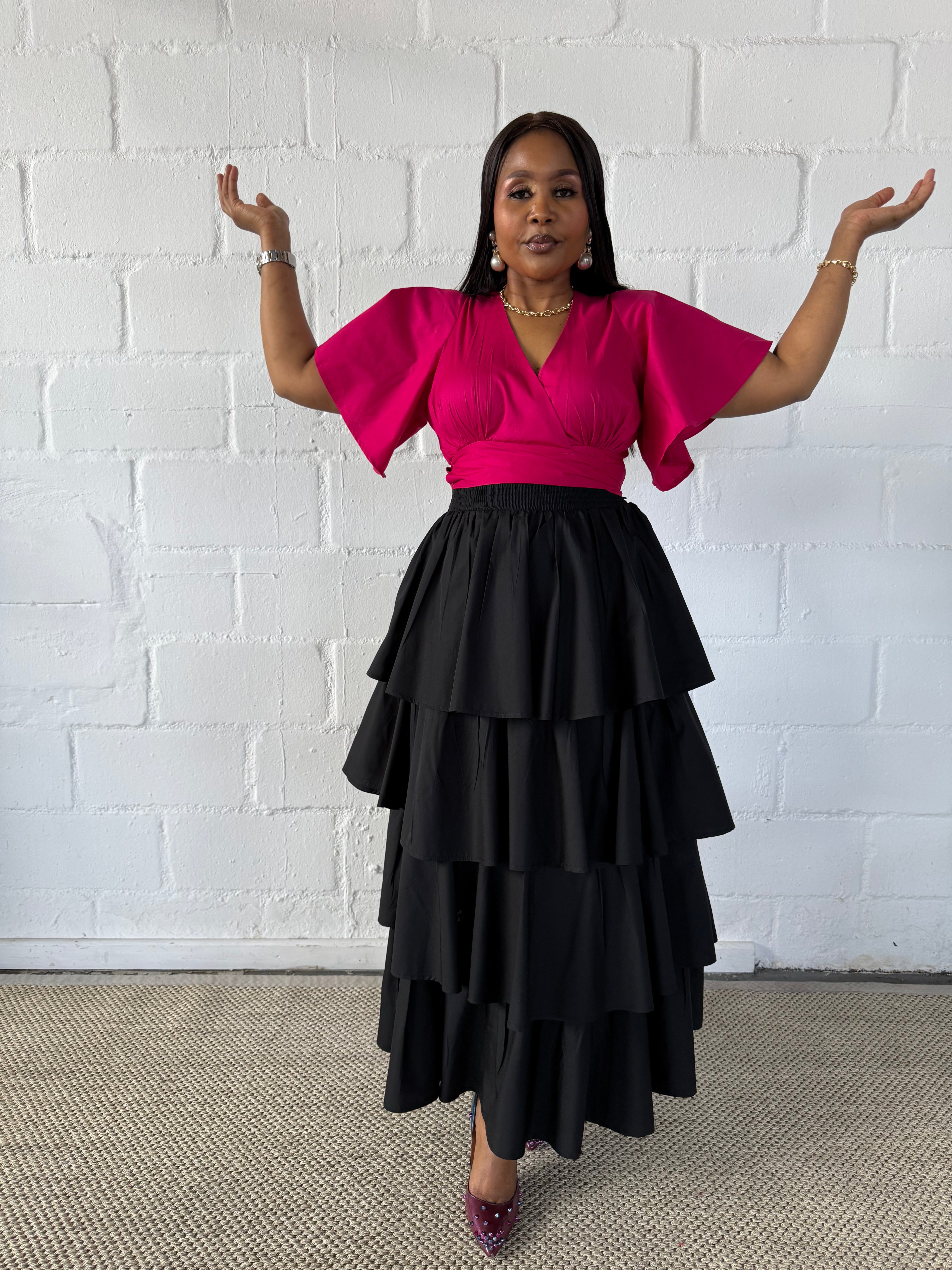 BLACK LAYERED SKIRT - LOVE IN EVERY THREAD COLLECTION