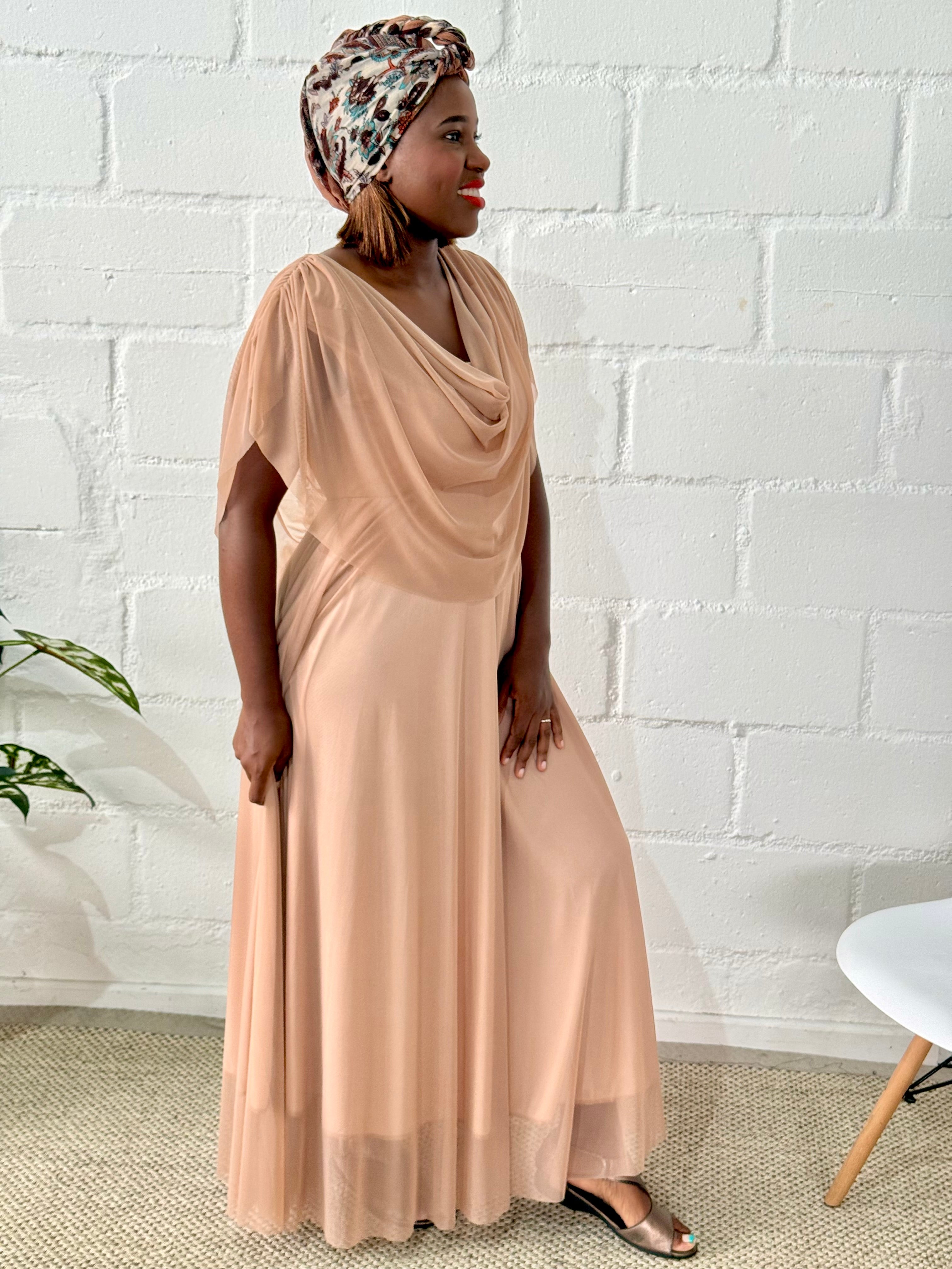 Stone Nino Maxi Mesh Dress – Flowy Elegant Dress for Church & Occasions | FRIDA