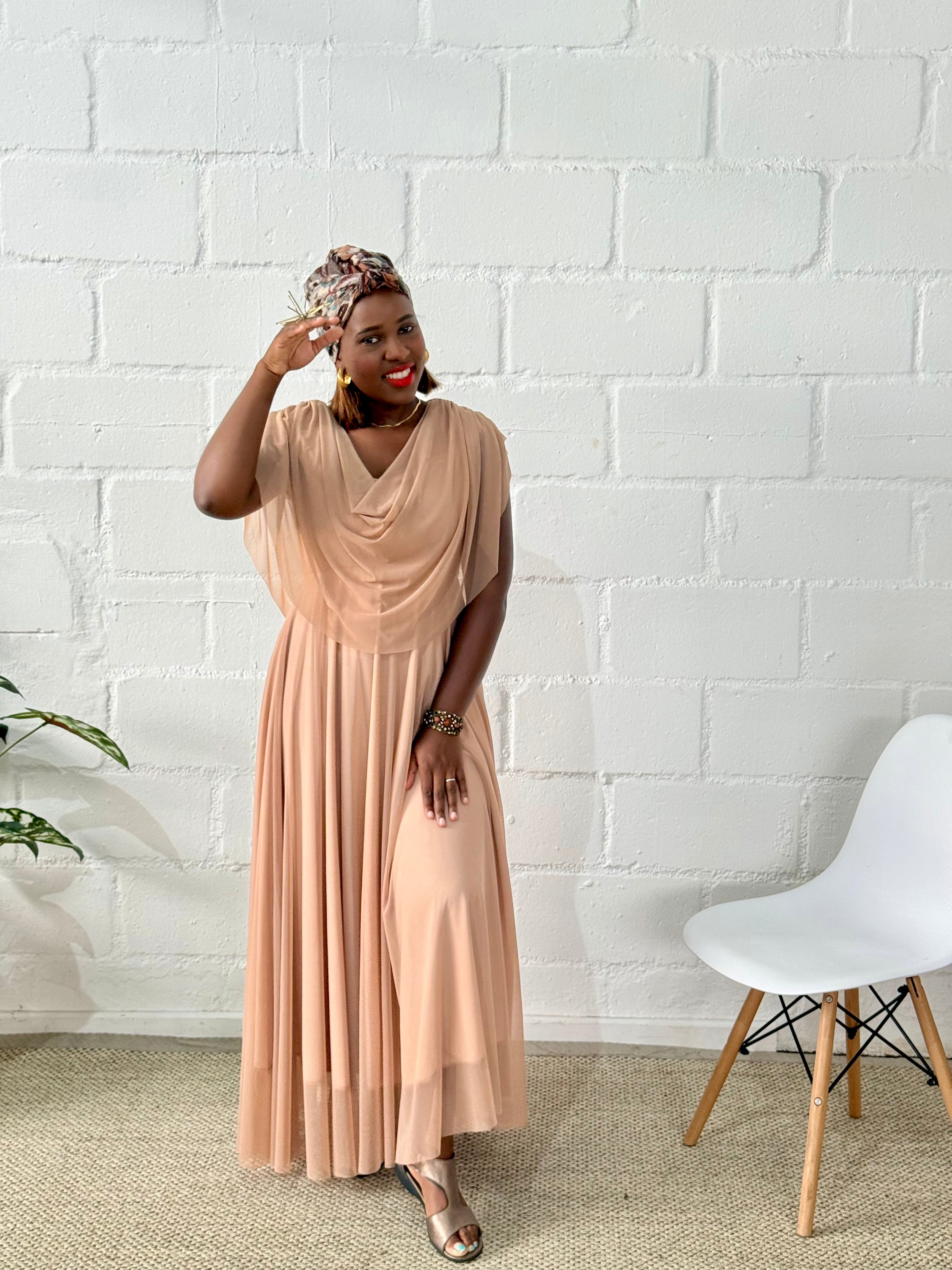 Stone Nino Maxi Mesh Dress – Flowy Elegant Dress for Church & Occasions | FRIDA