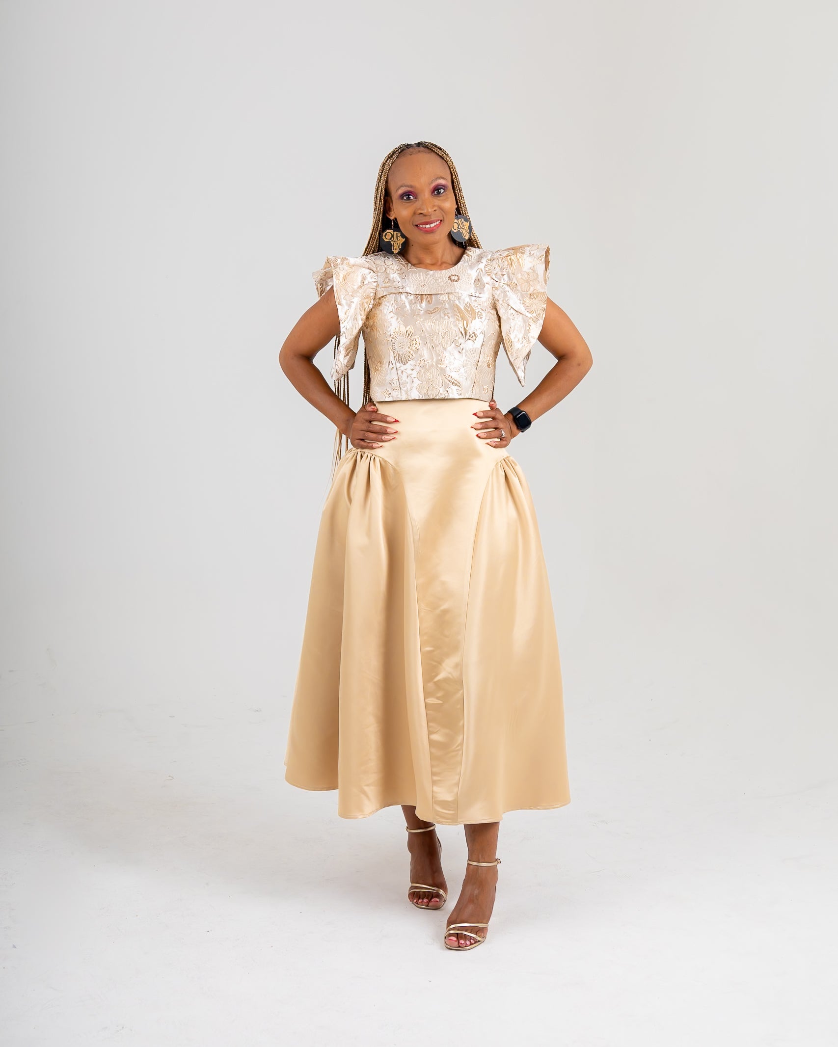 FR1021 GOLD MAXI TEE SKIRT