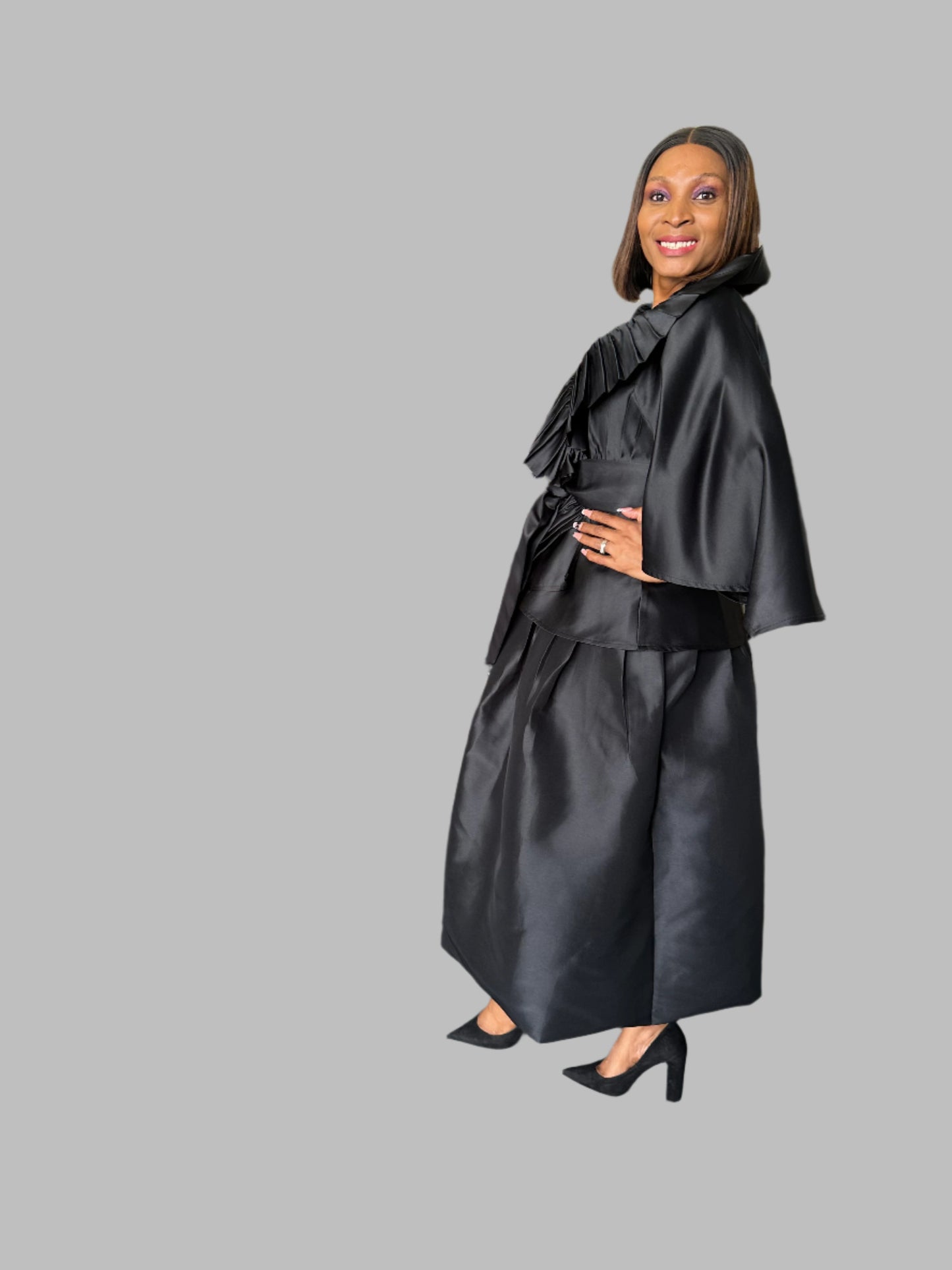 FR1062 BLACK BUBBLE SKIRT