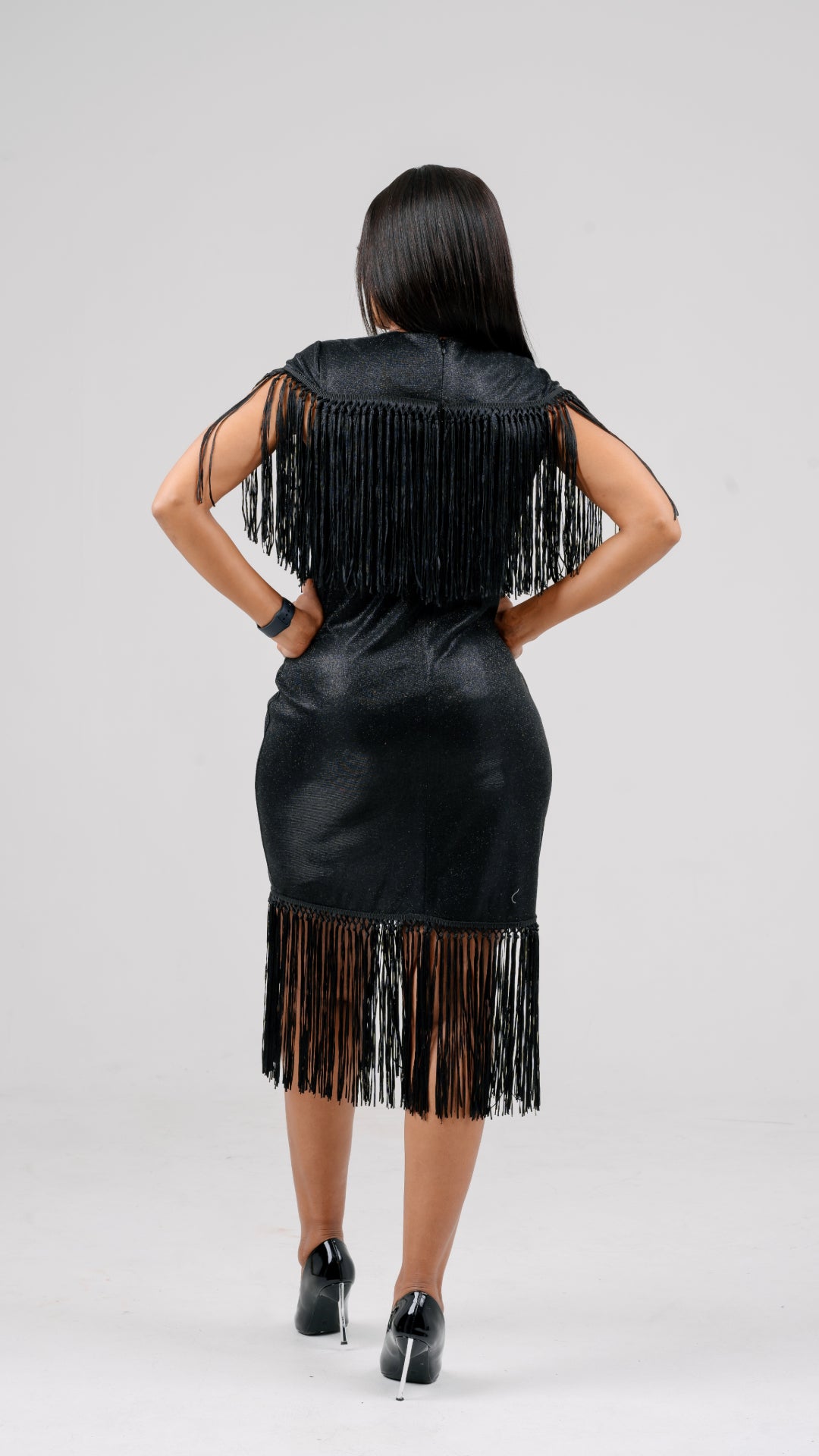 FITTED TASSLE DRESS