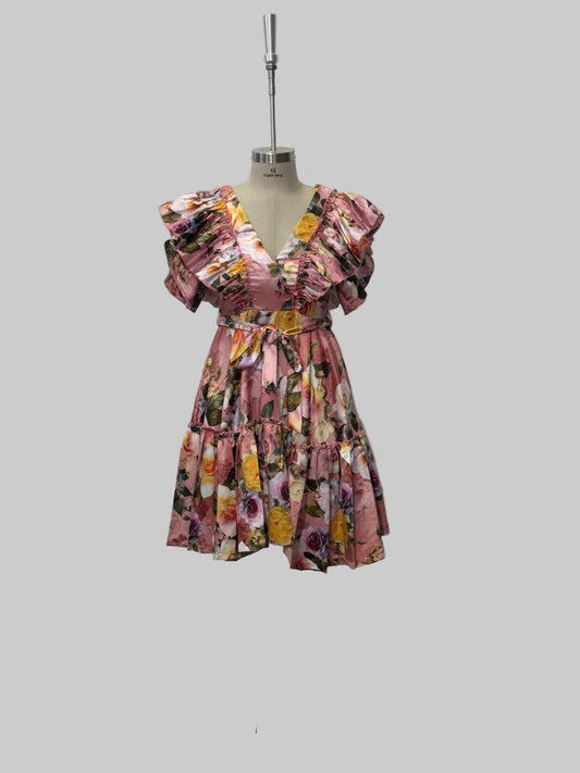 FR1007 PINK LEA DRESS