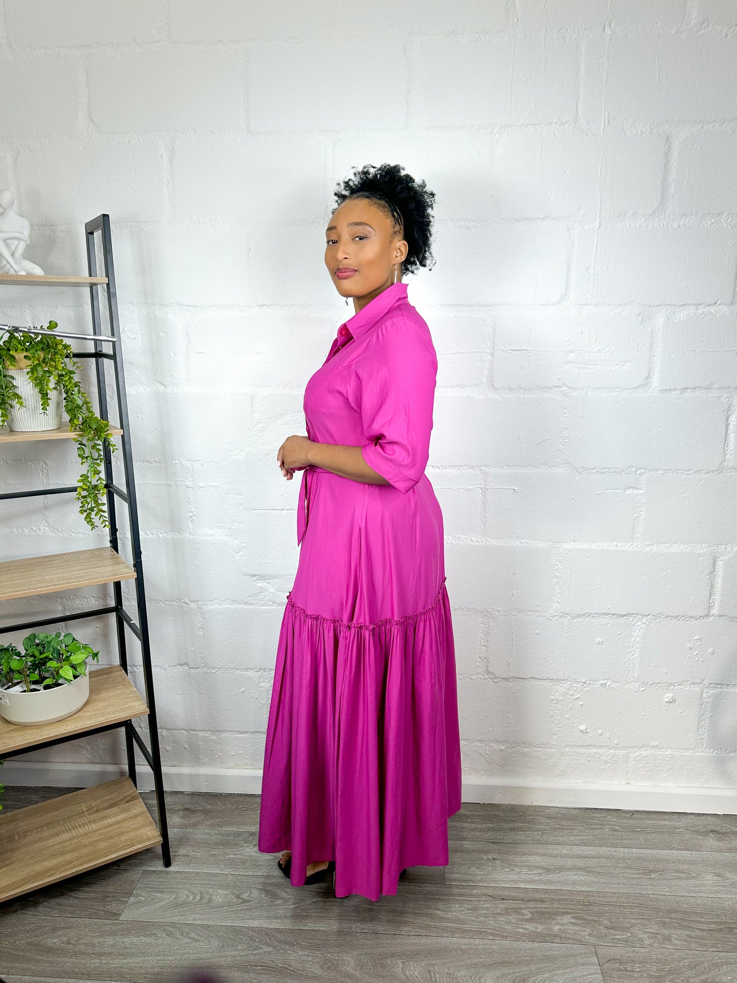 CERISE MAXI GIPSY SHIRT DRESS