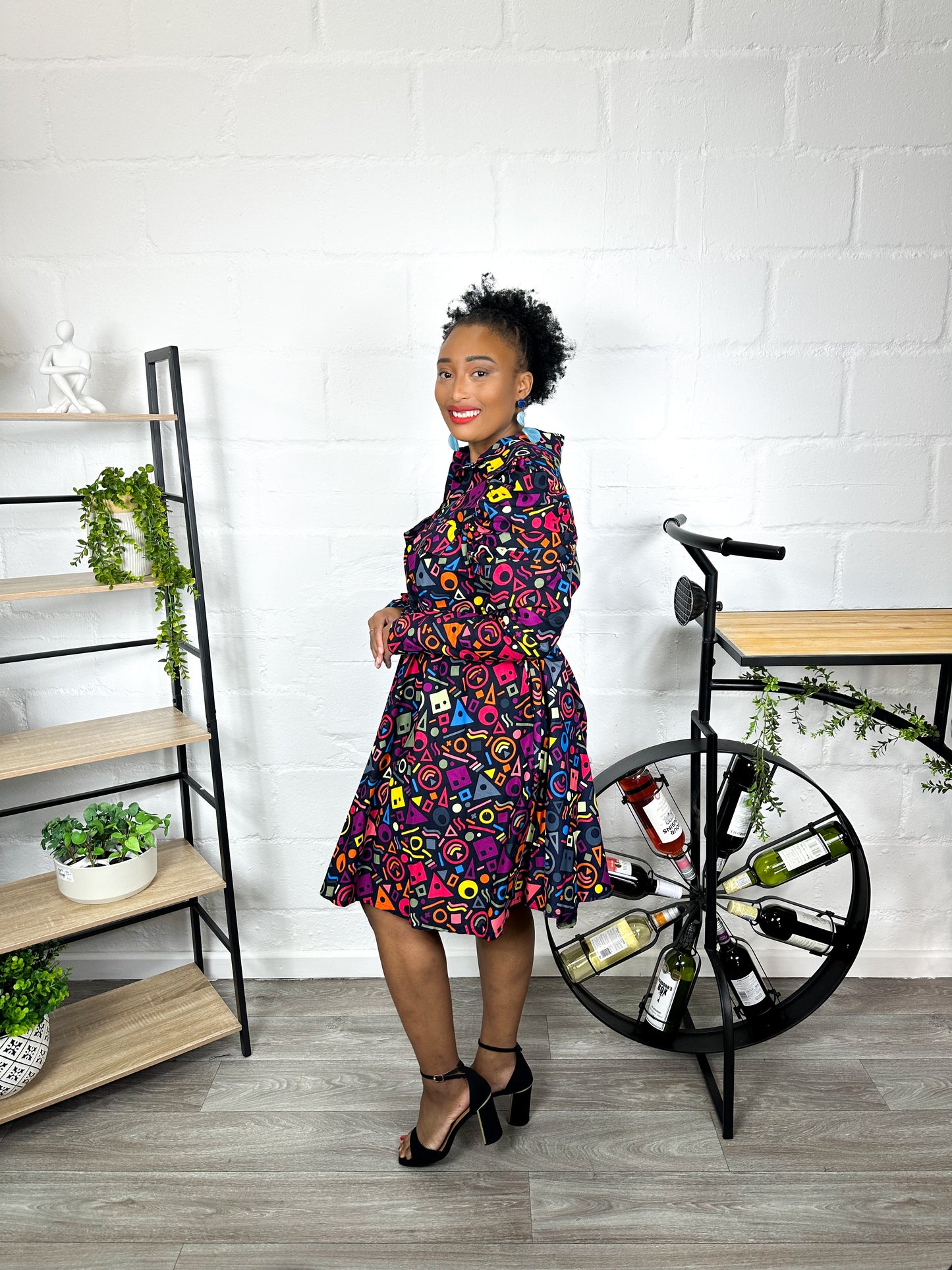 MULTICOLOR ANKARA SHIRT DRESS